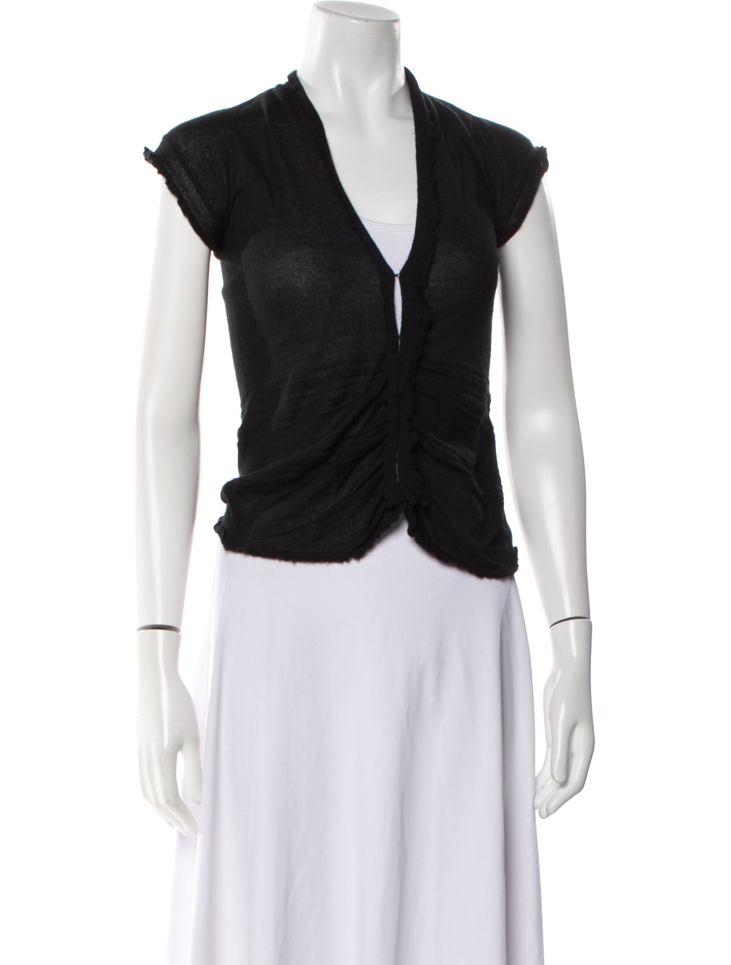 Donna Karan Cashmere V-Neck Crop Top