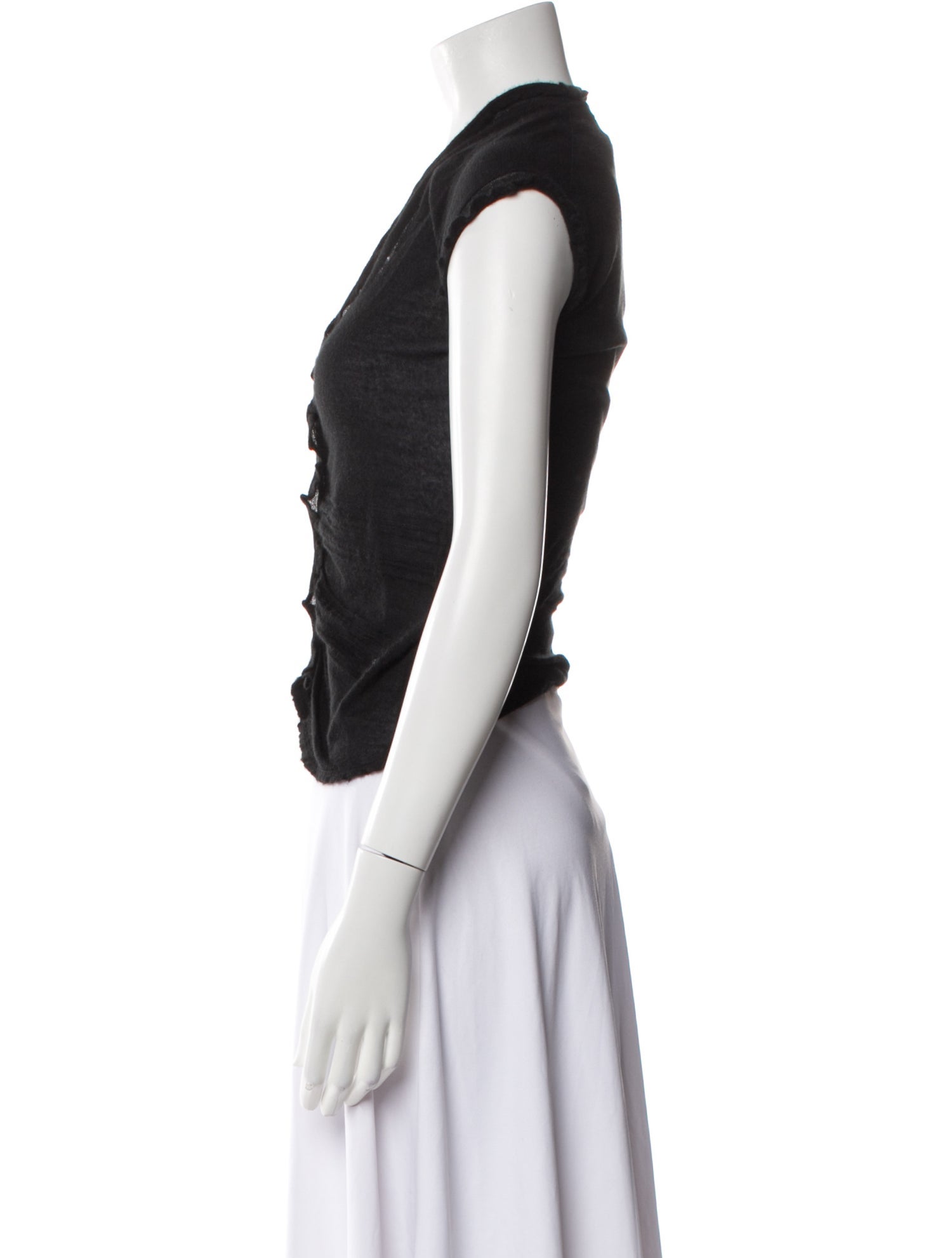 Donna Karan Cashmere V-Neck Crop Top