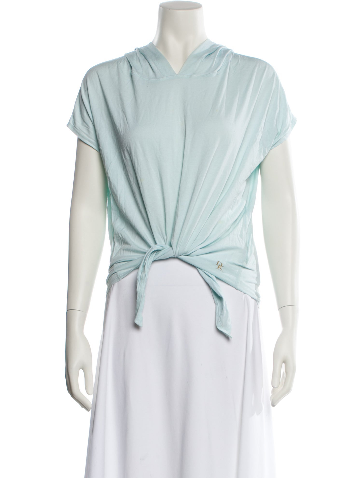 Donna Karan V-Neck Short Sleeve Crop Top