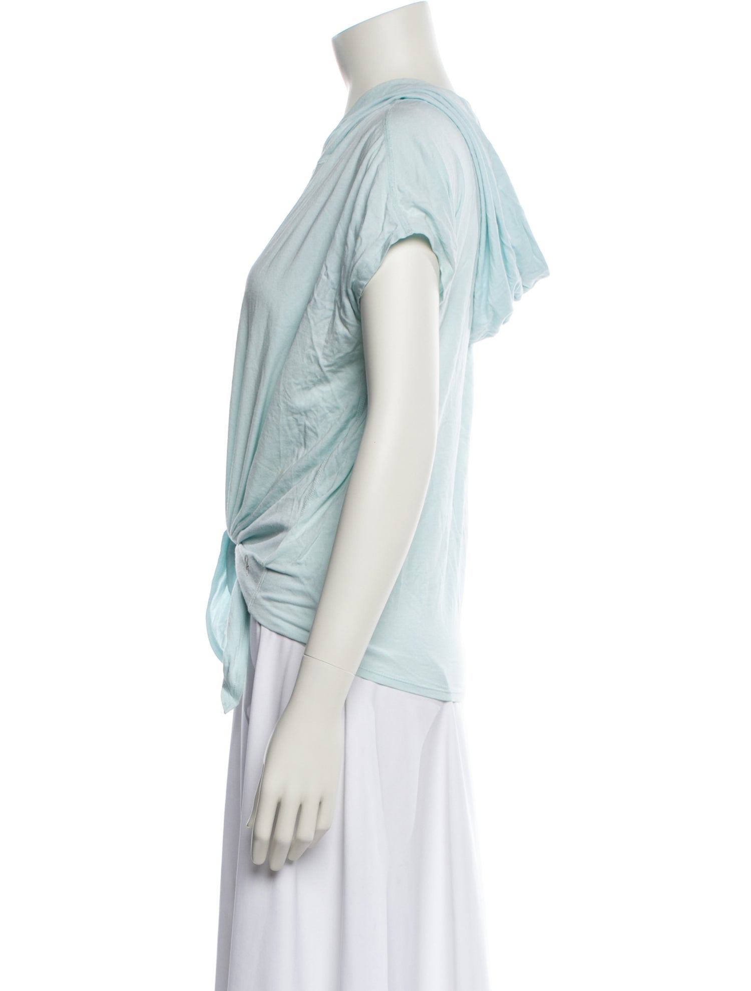 Donna Karan V-Neck Short Sleeve Crop Top