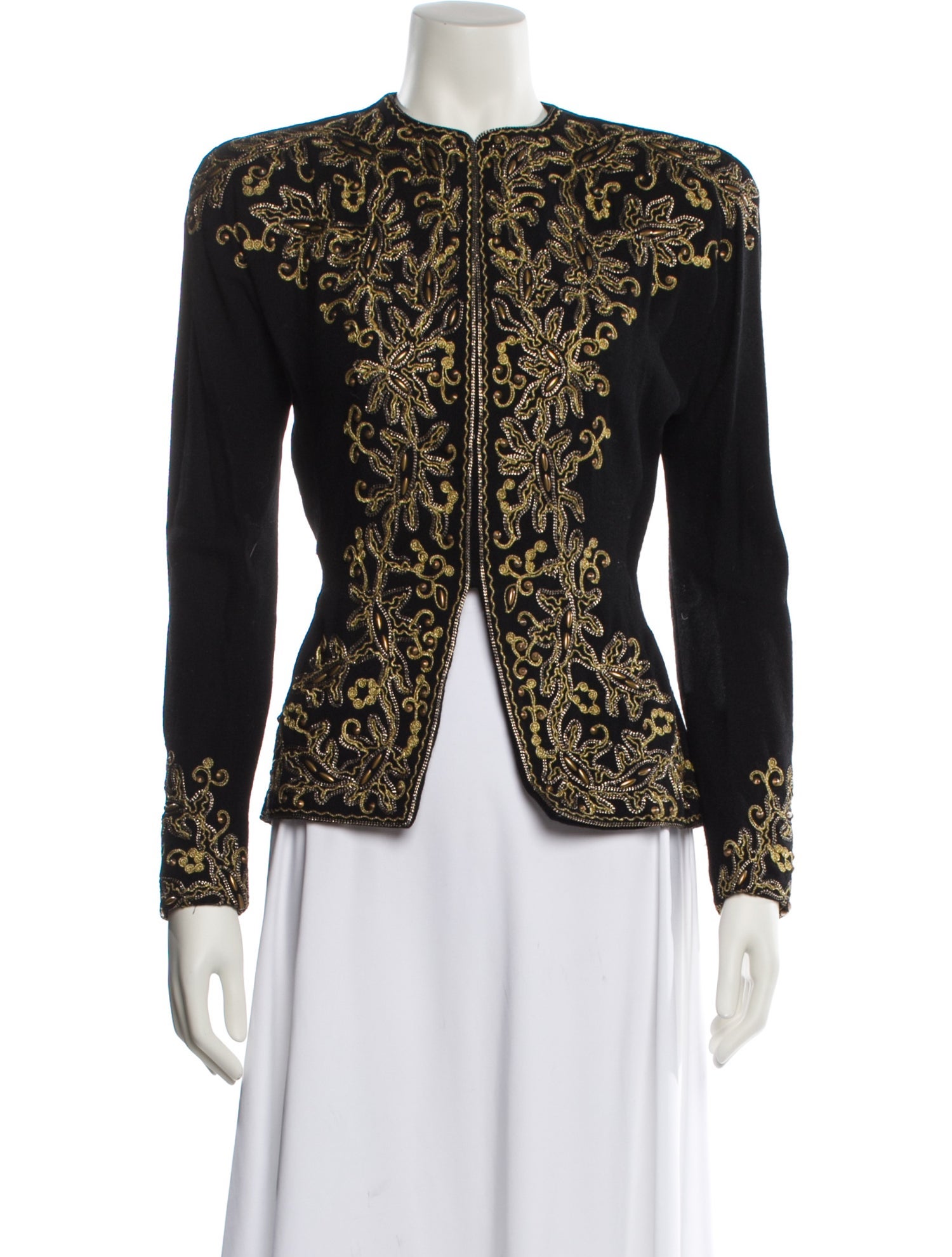 Donna Karan Wool Printed Evening Jacket