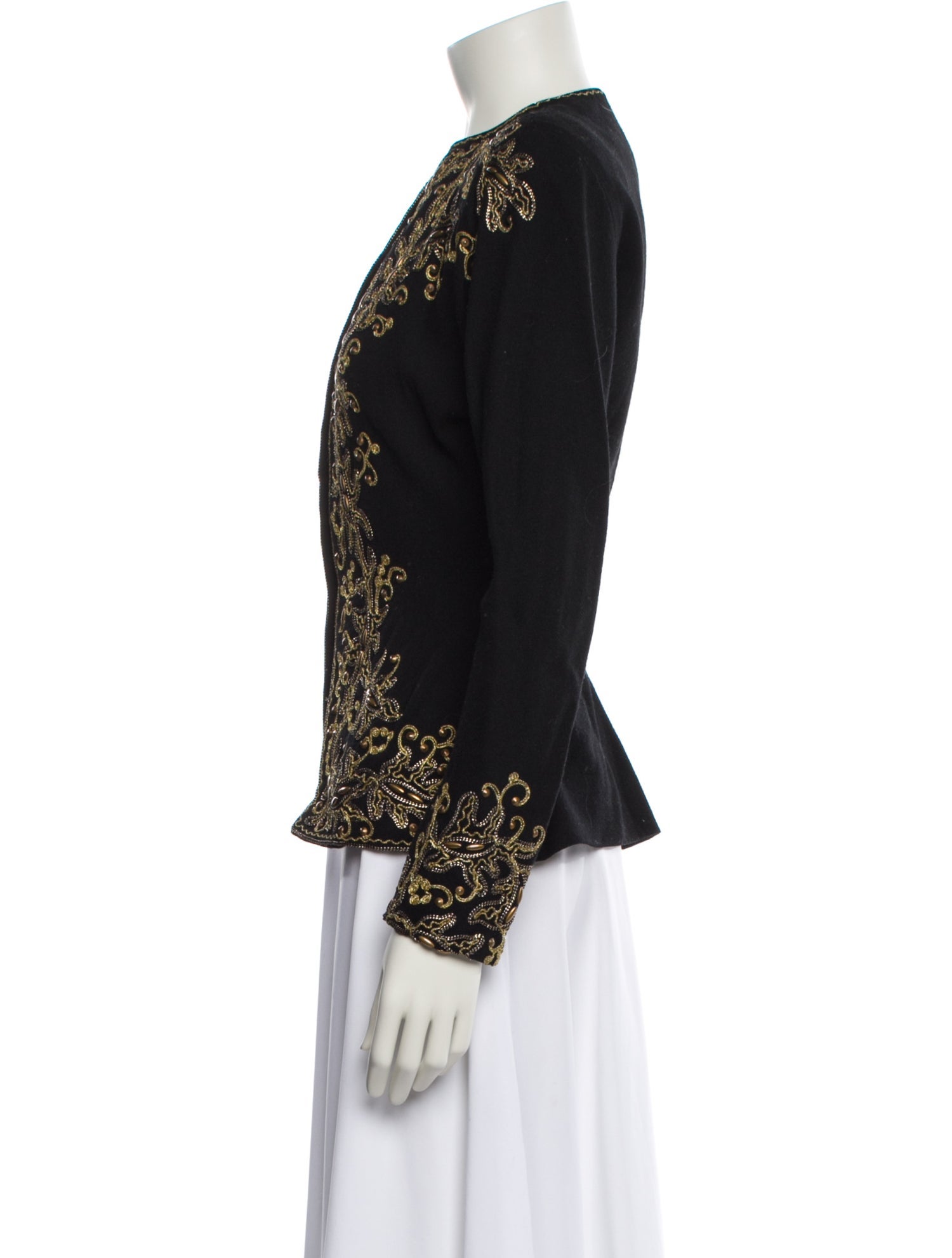 Donna Karan Wool Printed Evening Jacket