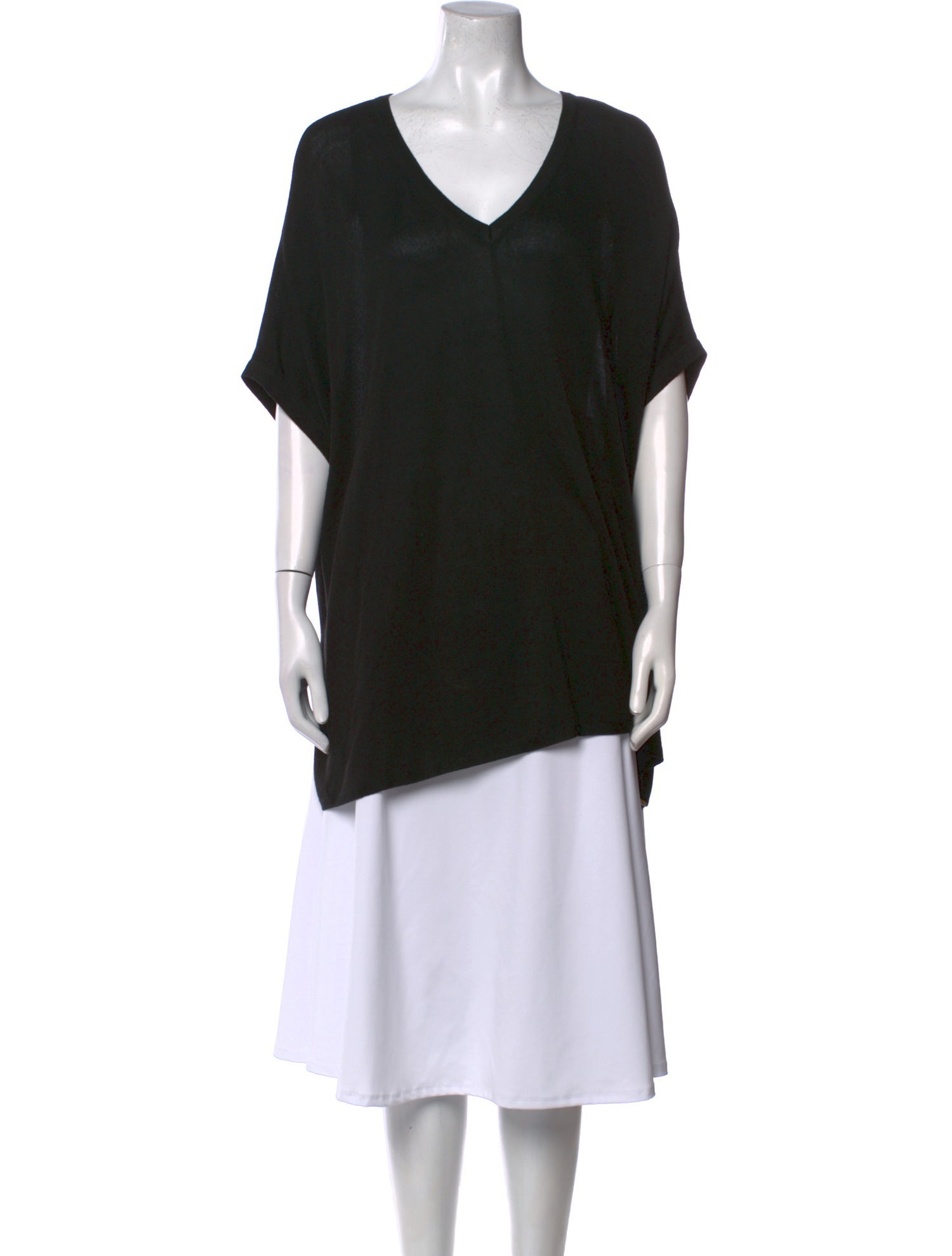 Donna Karan V-Neck Short Sleeve Top