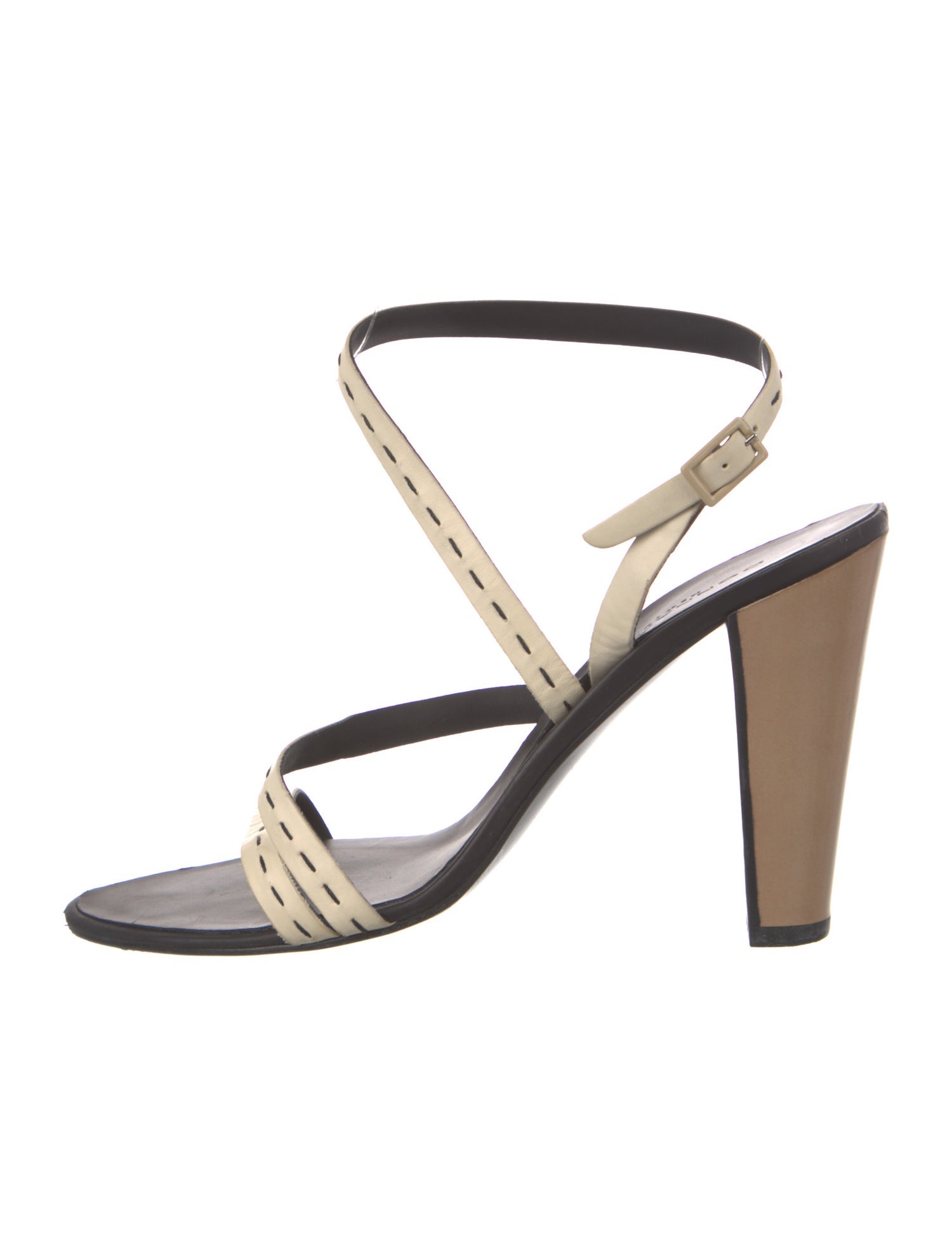 Donna Karan Leather Animal Print Slingback Sandals