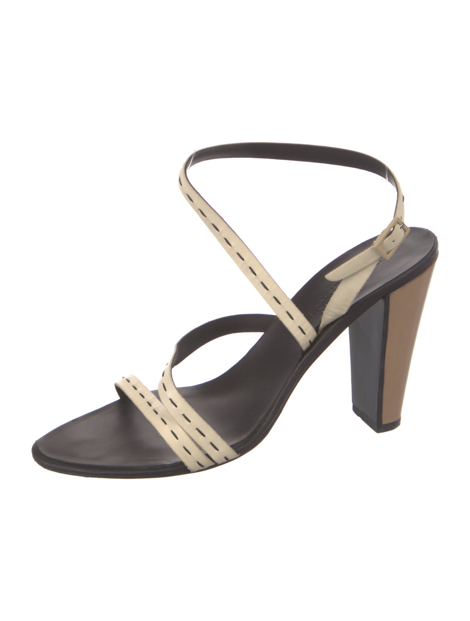 Donna Karan Leather Animal Print Slingback Sandals