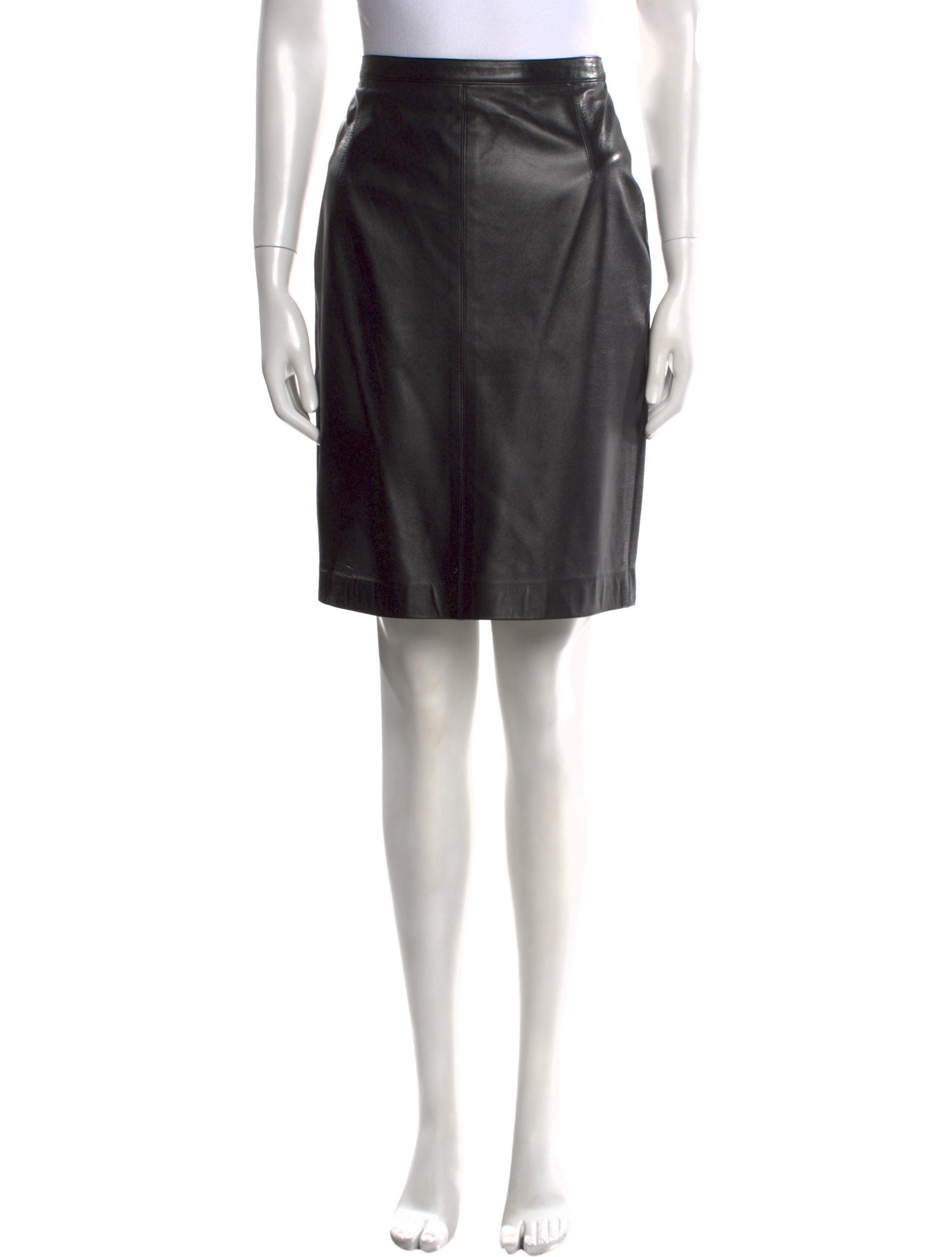 Donna Karan Lambskin Knee-Length Skirt