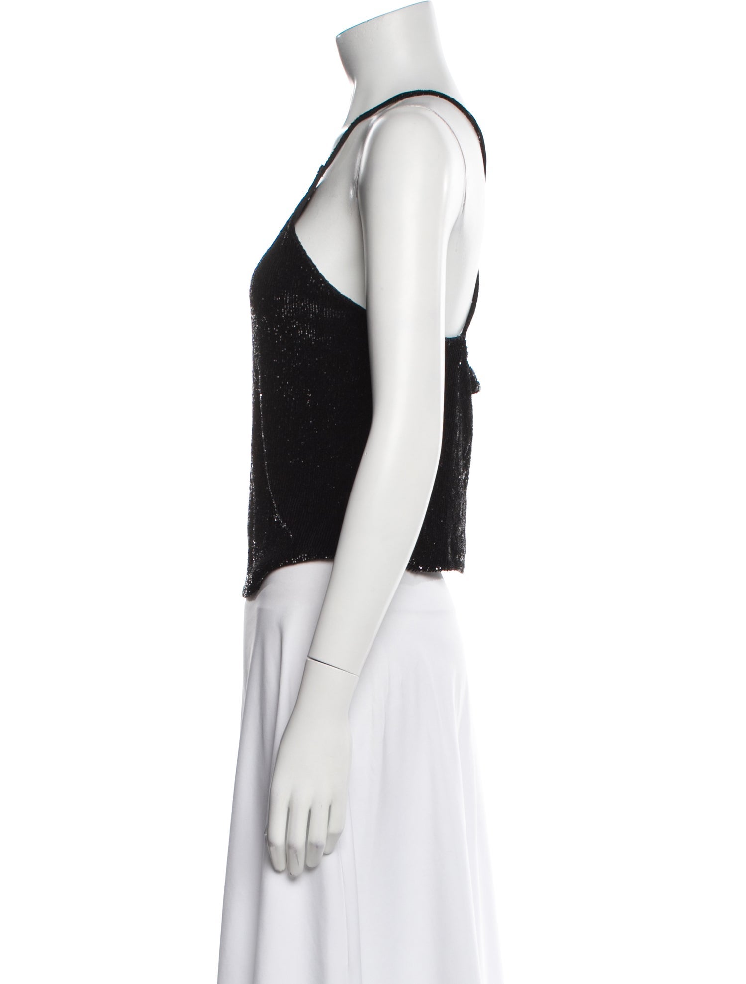 Donna Karan Sequin Halterneck Crop Top