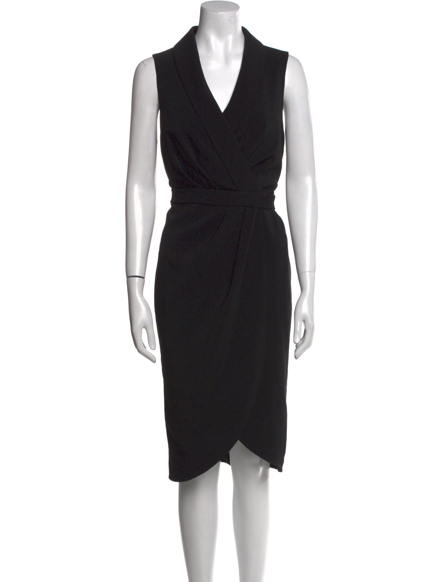 Donna Karan V-Neck Midi Length Dress