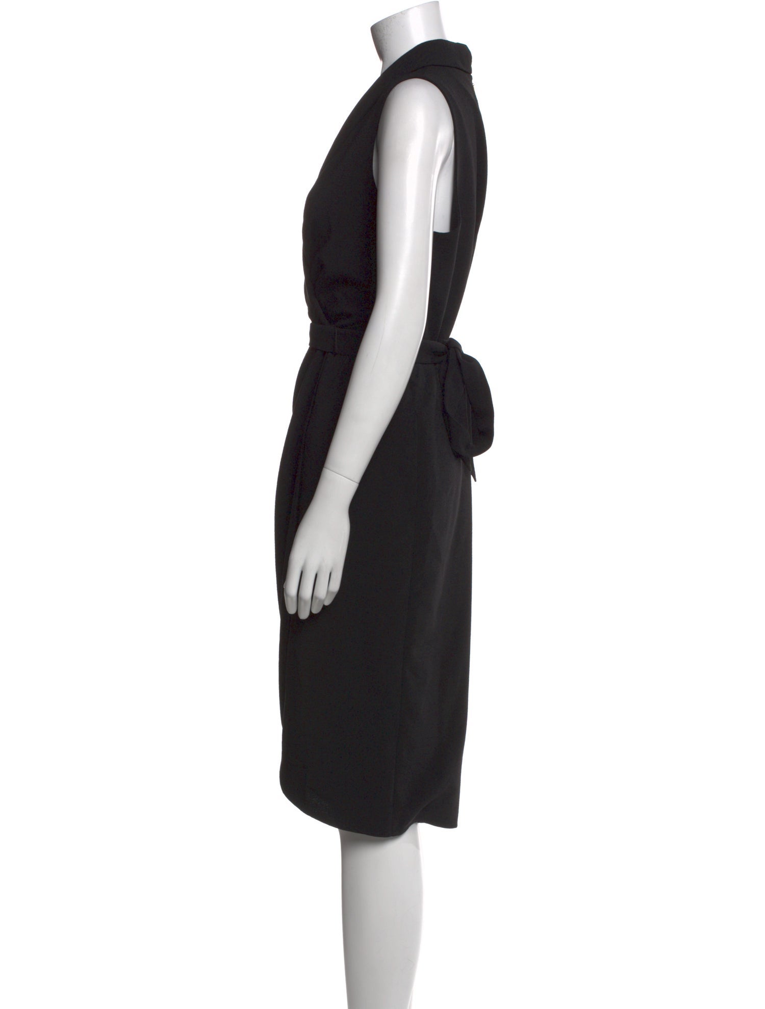 Donna Karan V-Neck Midi Length Dress