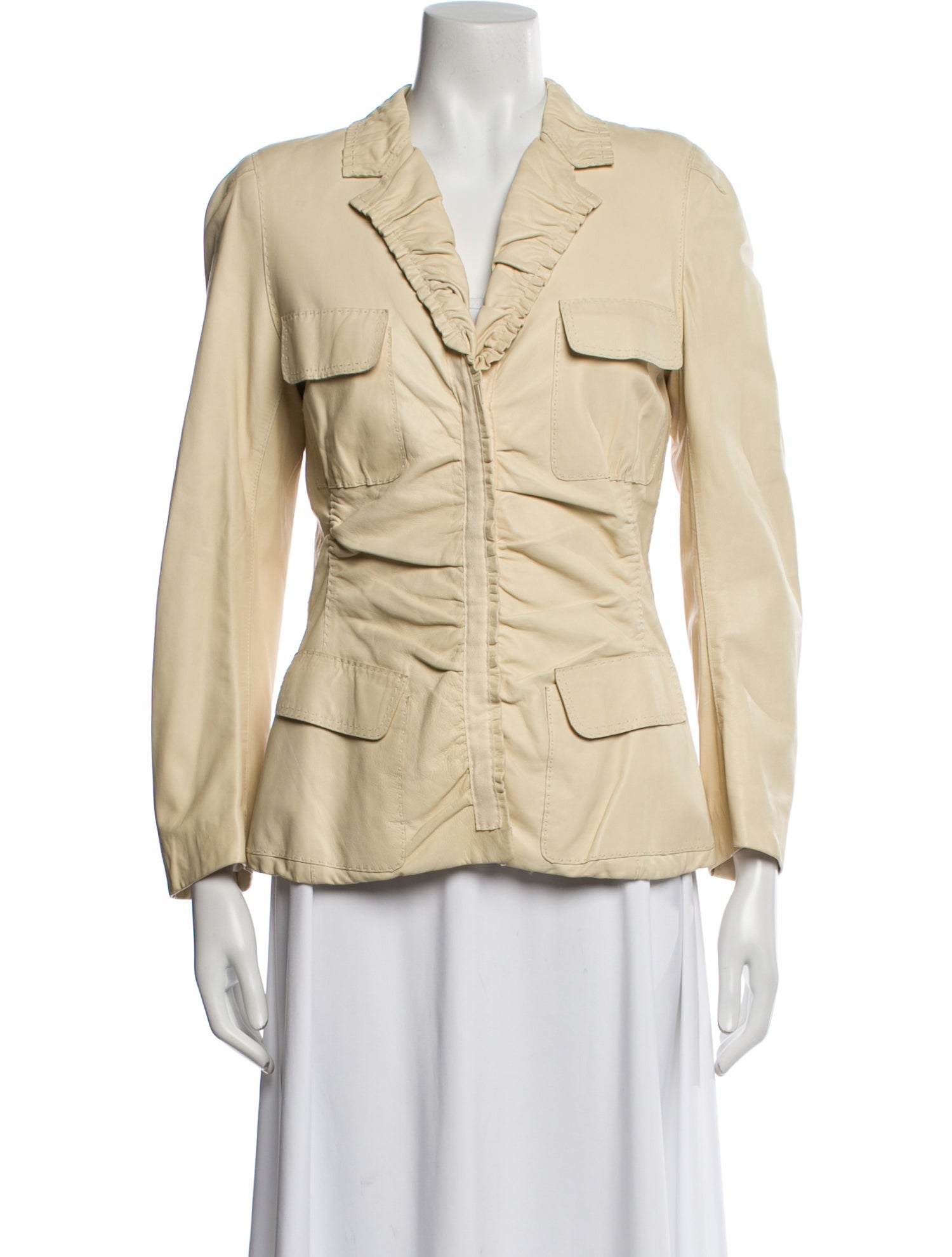 Donna Karan Leather Utility Jacket