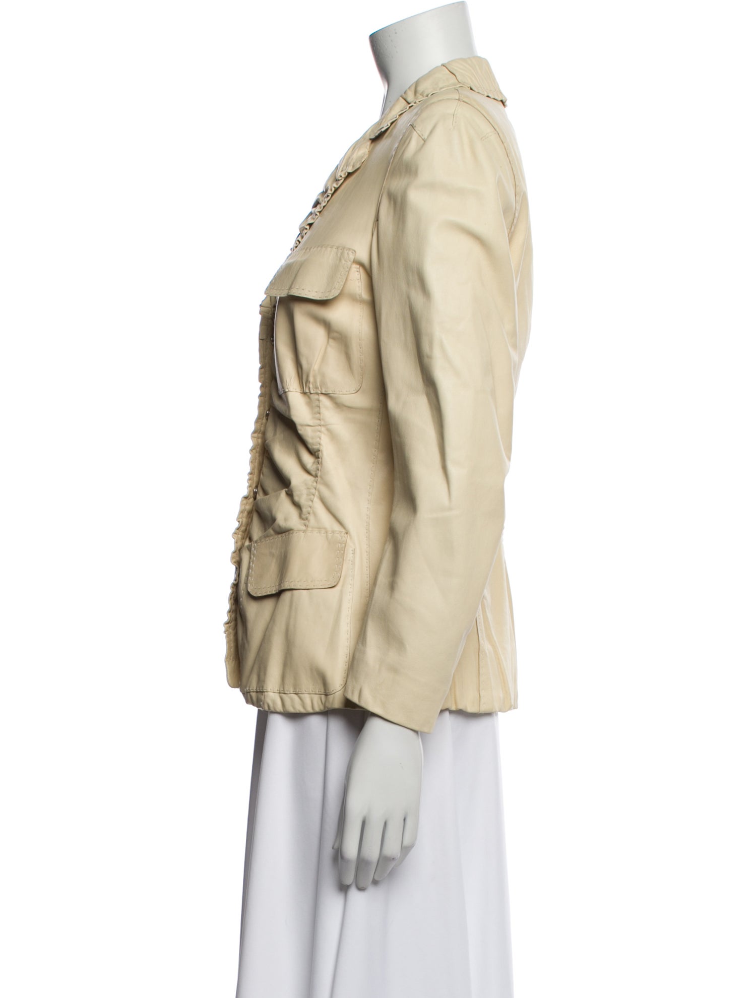 Donna Karan Leather Utility Jacket