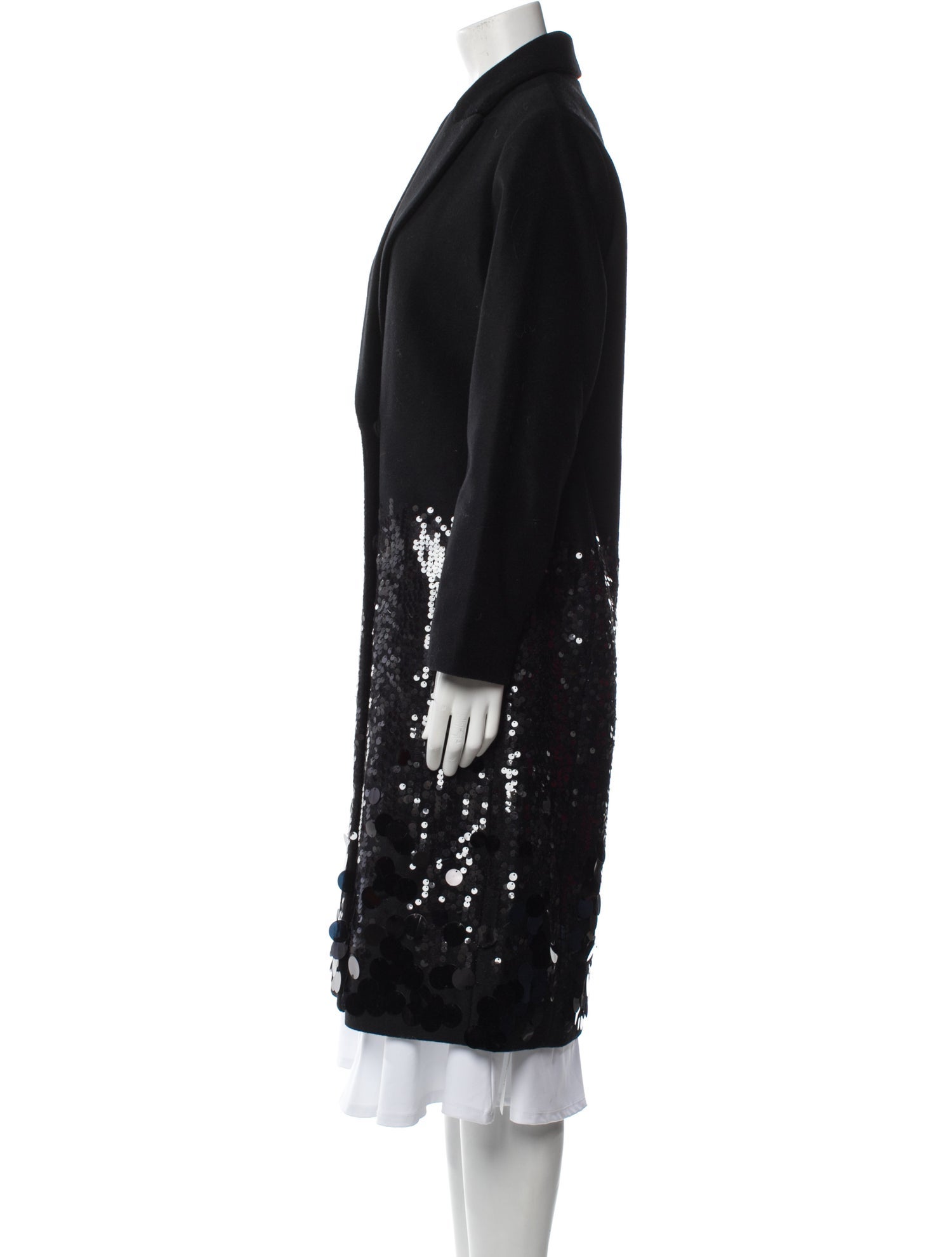 Donna Karan Wool Faux Fur Coat