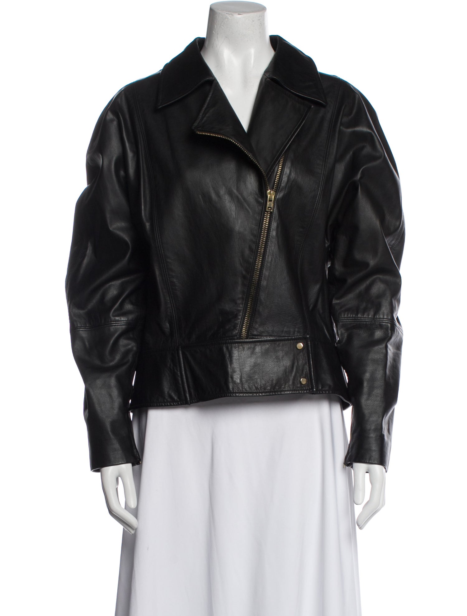 Donna Karan Leather Biker Jacket