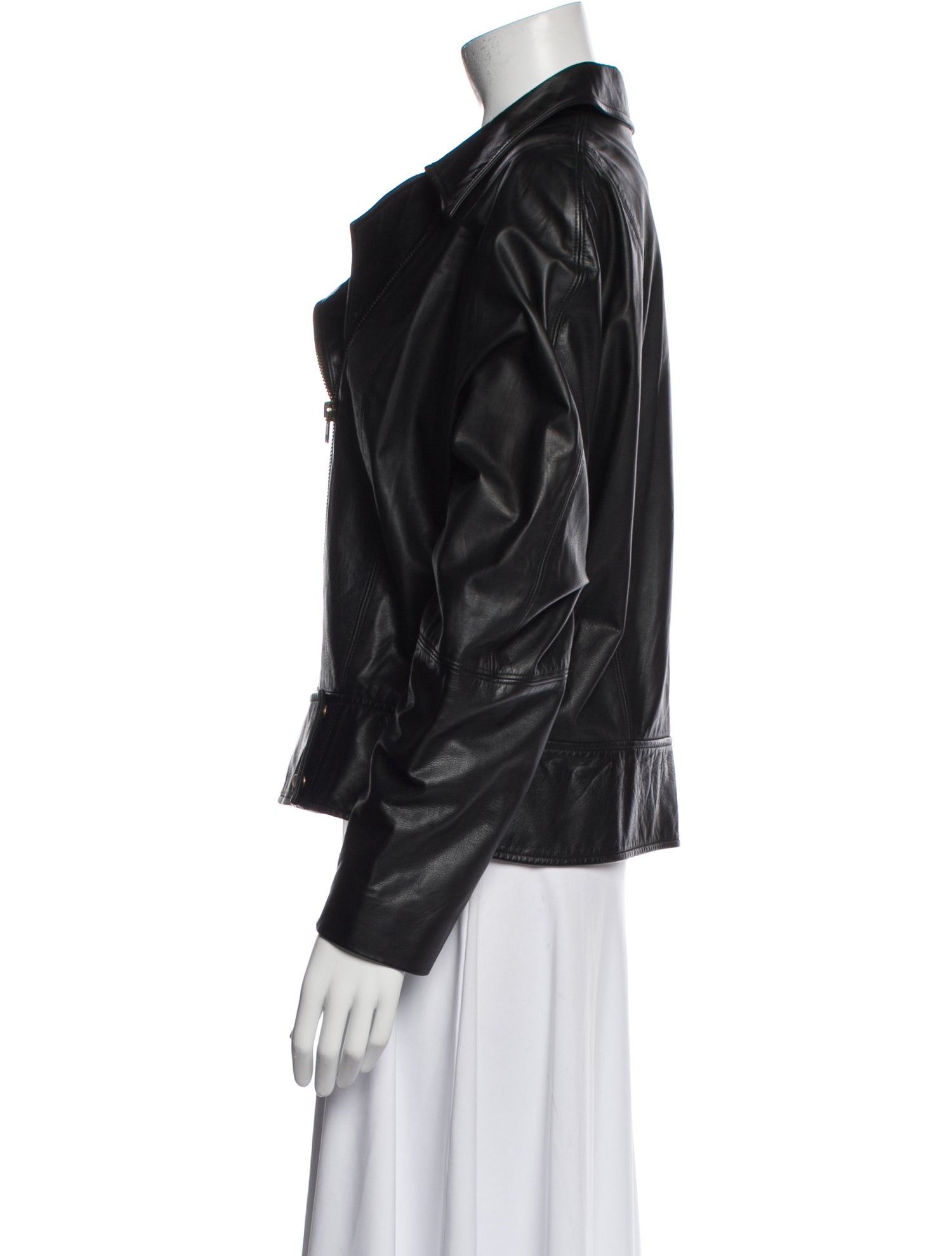 Donna Karan Leather Biker Jacket