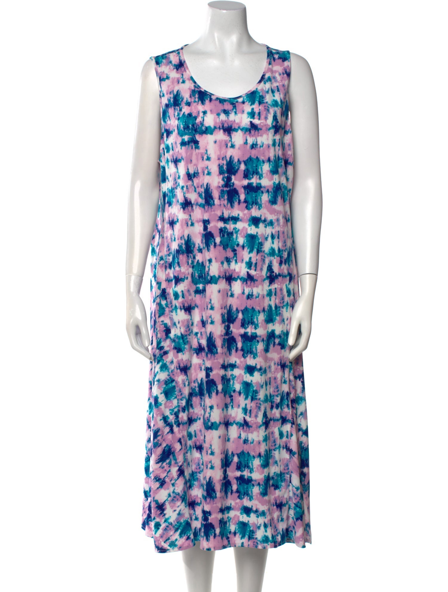 Donna Karan Tie-Dye Print Midi Length Dress