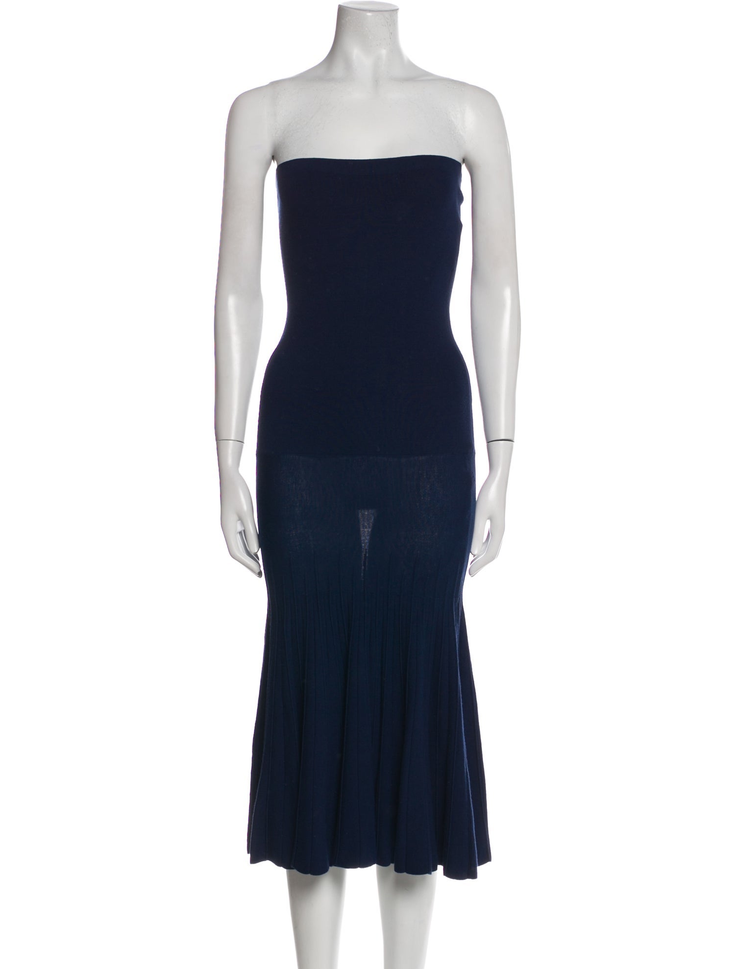 Donna Karan Strapless Midi Length Dress