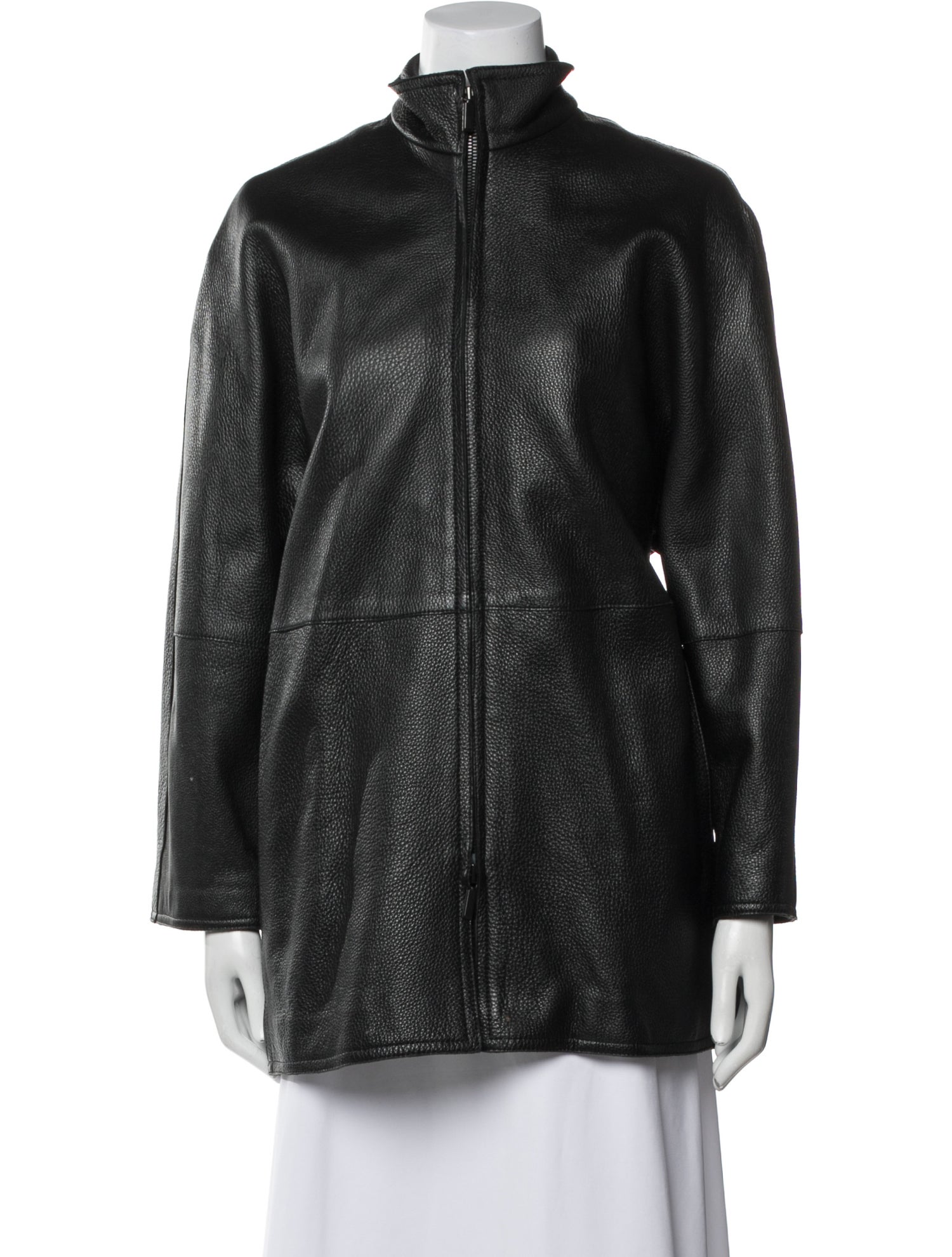 Donna Karan Leather Fur Coat