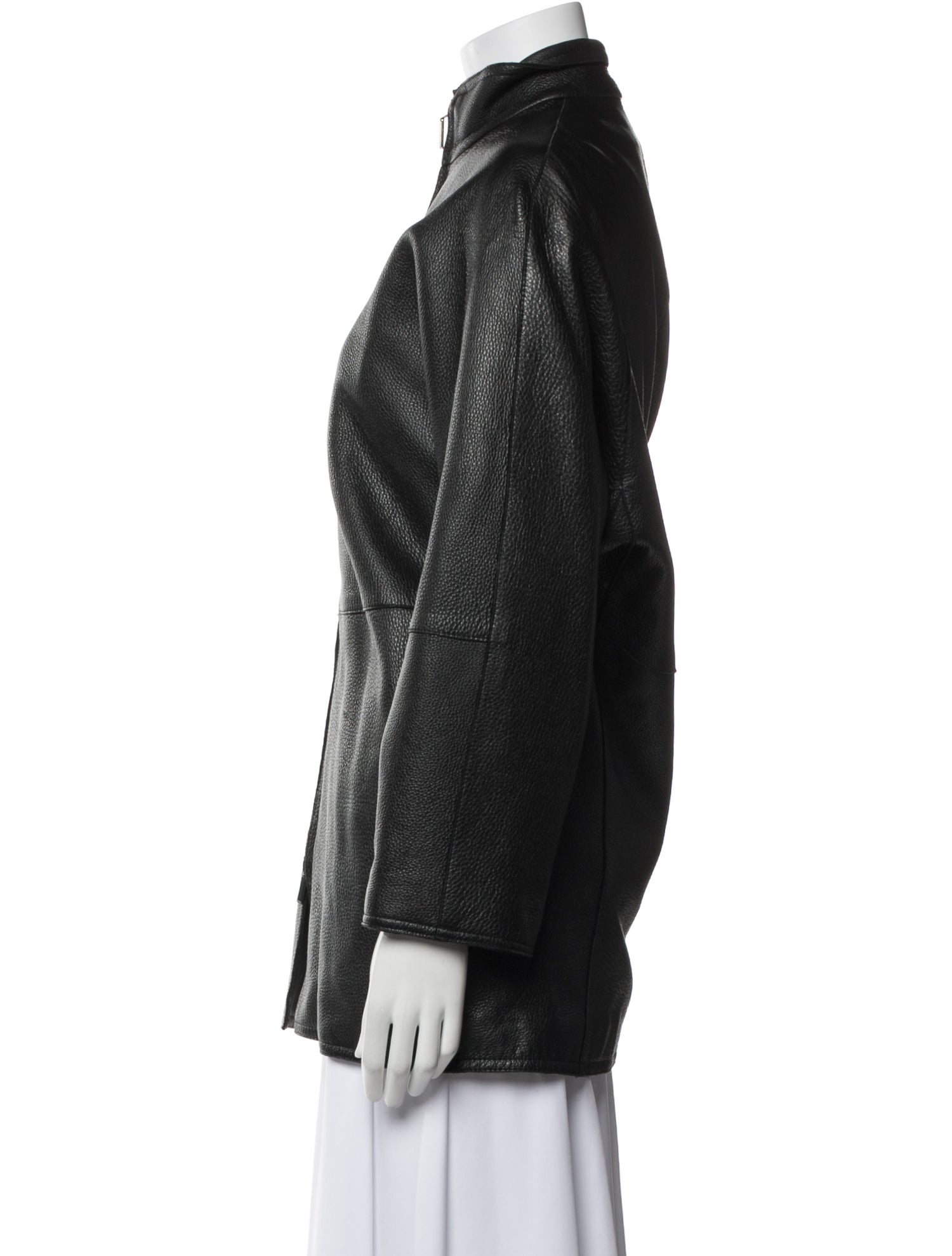 Donna Karan Leather Fur Coat