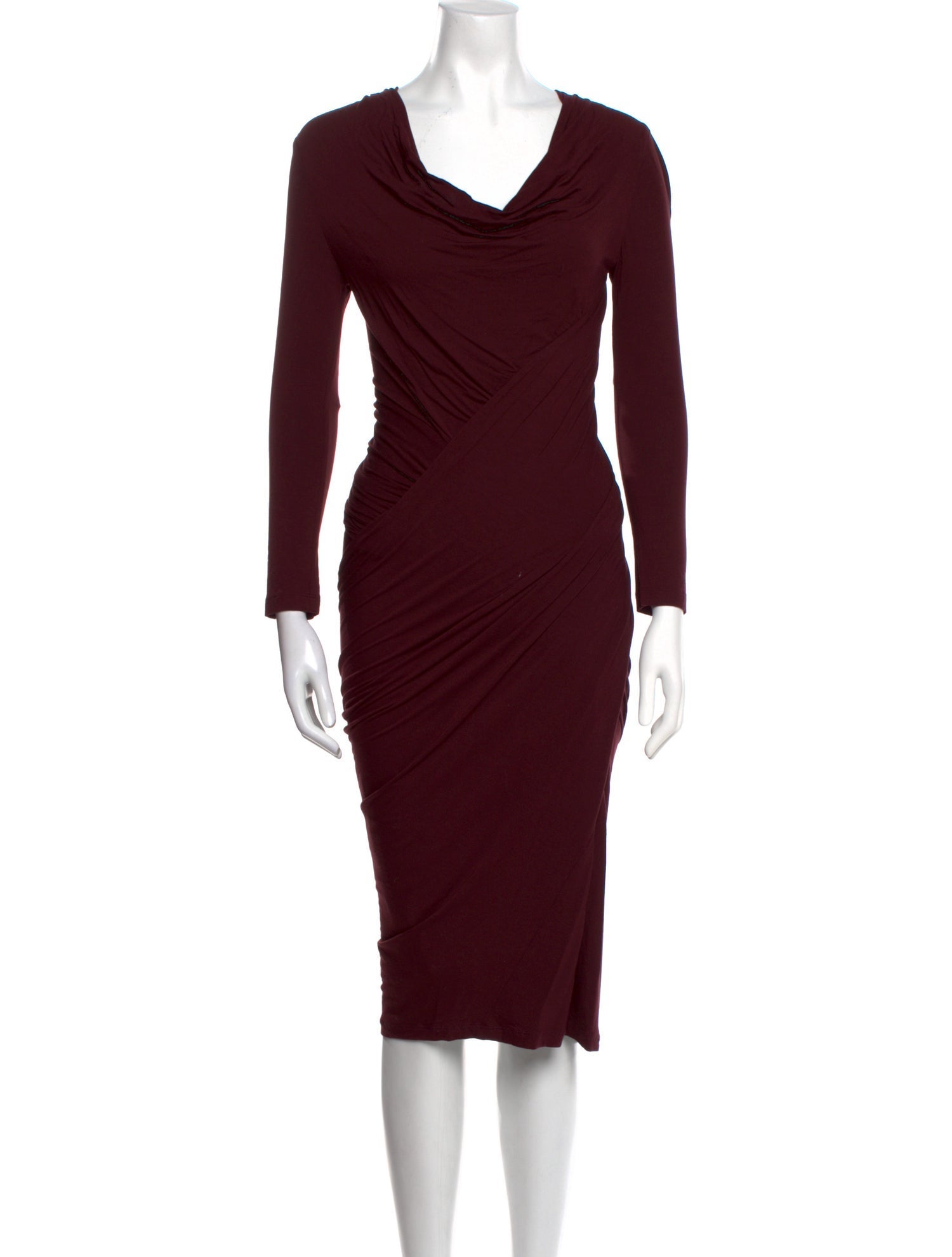 Donna Karan Cowl Neck Knee-Length Dress