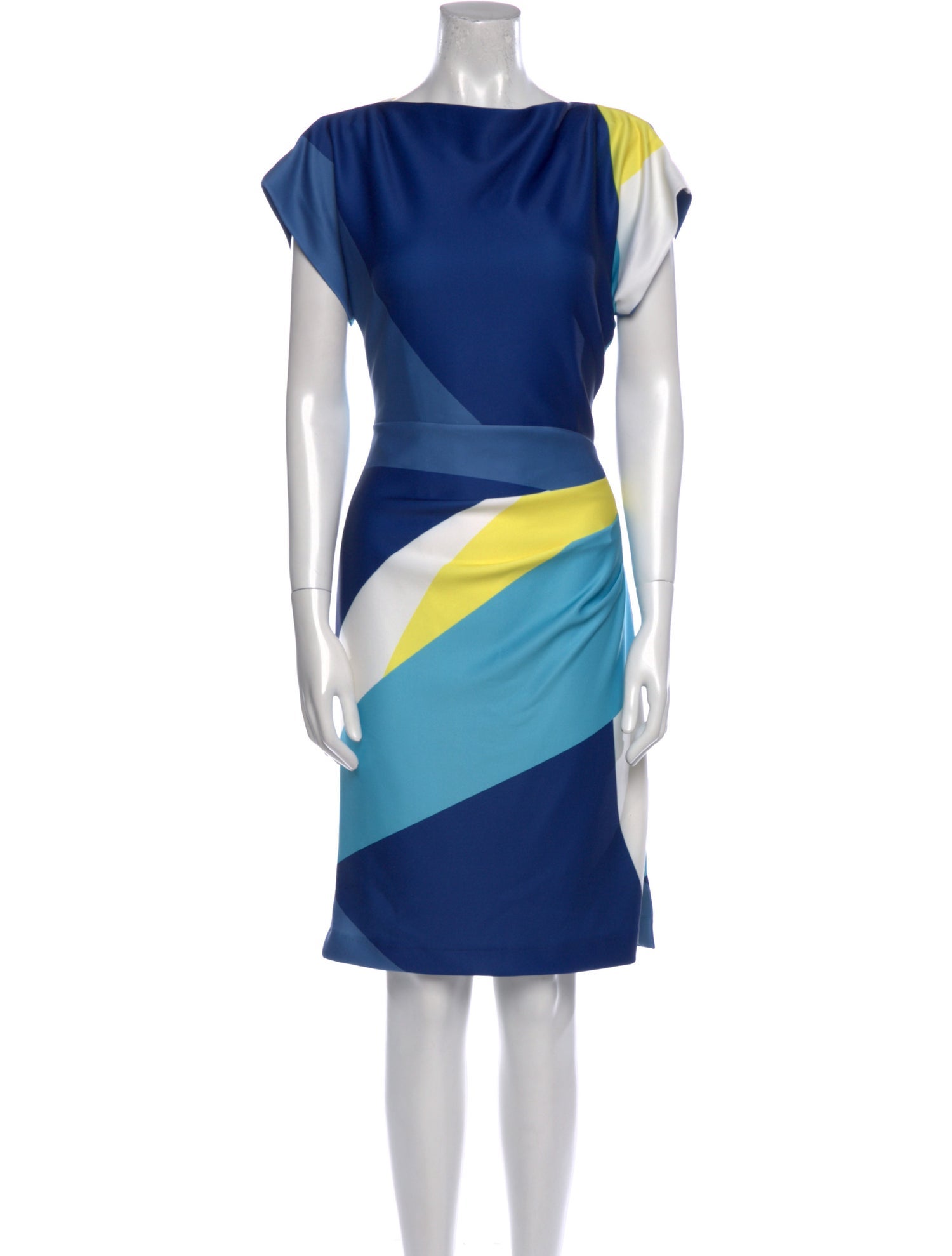Donna Karan Colorblock Pattern Knee-Length Dress