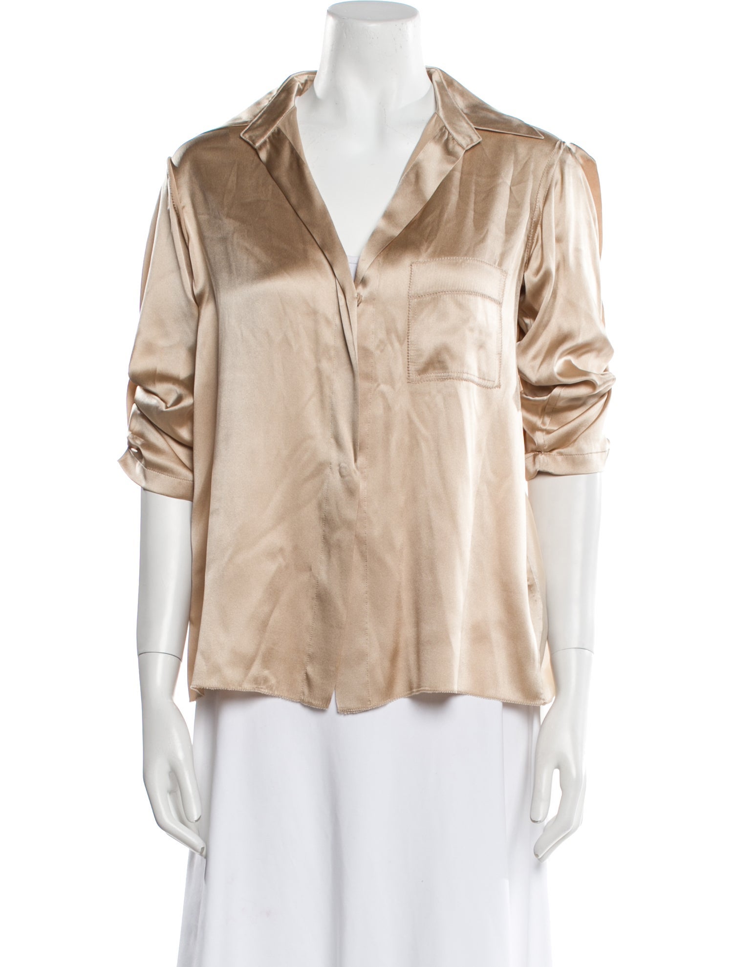 Donna Karan Silk V-Neck Blouse