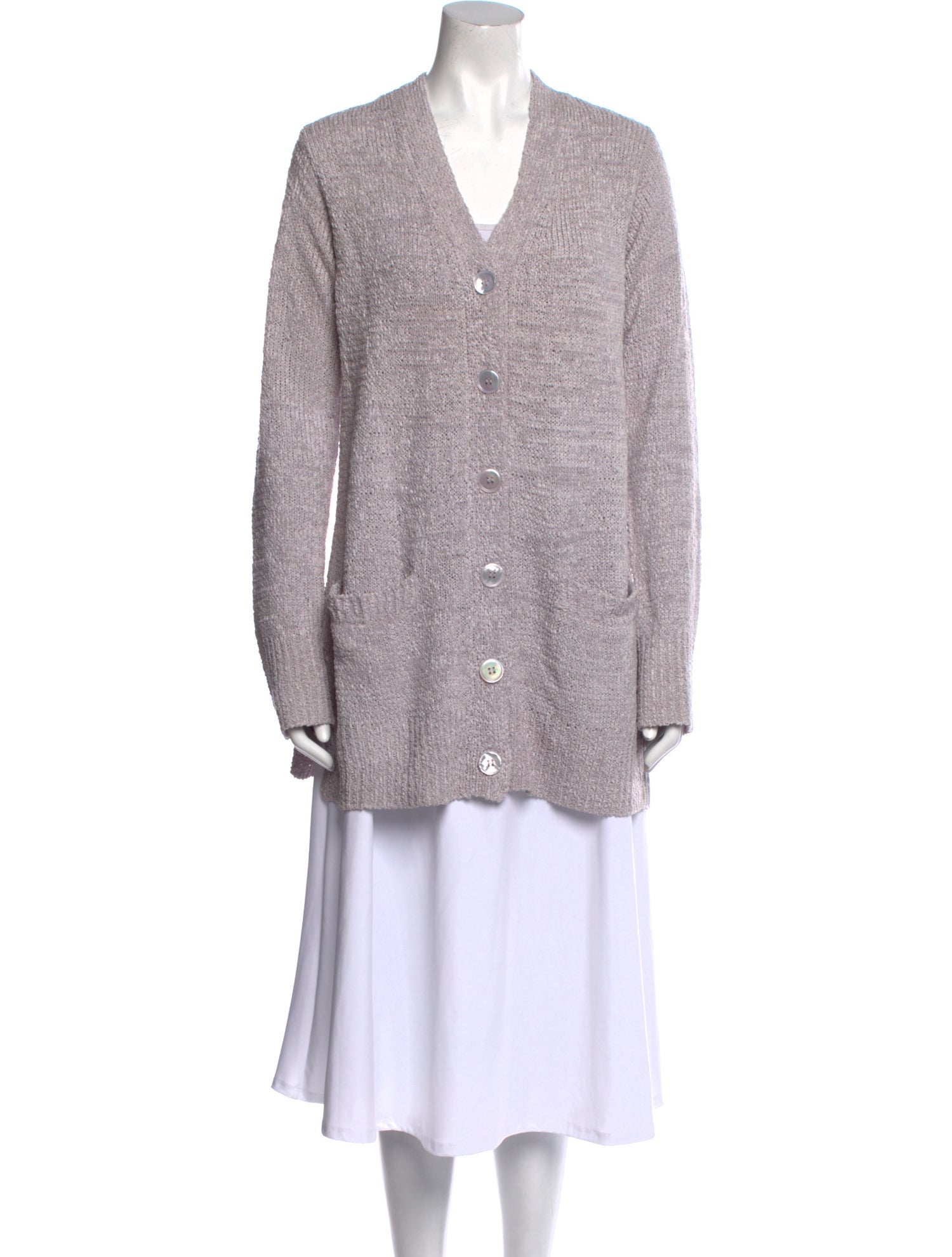 Donna Karan Silk V-Neck Sweater