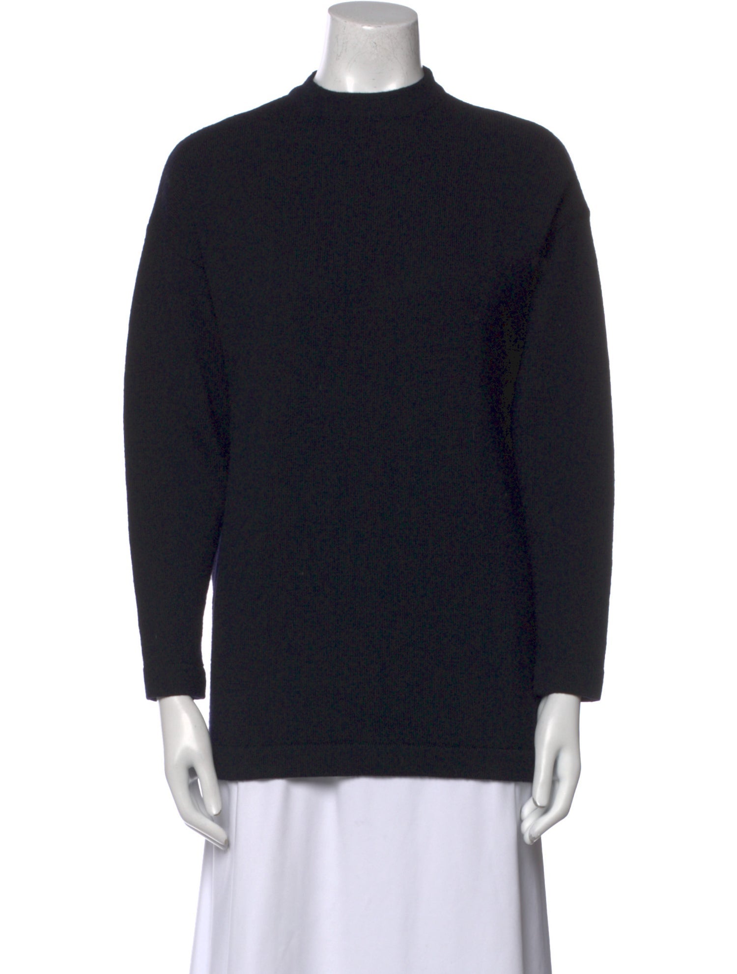 Donna Karan Wool Mock Neck Sweatshirt
