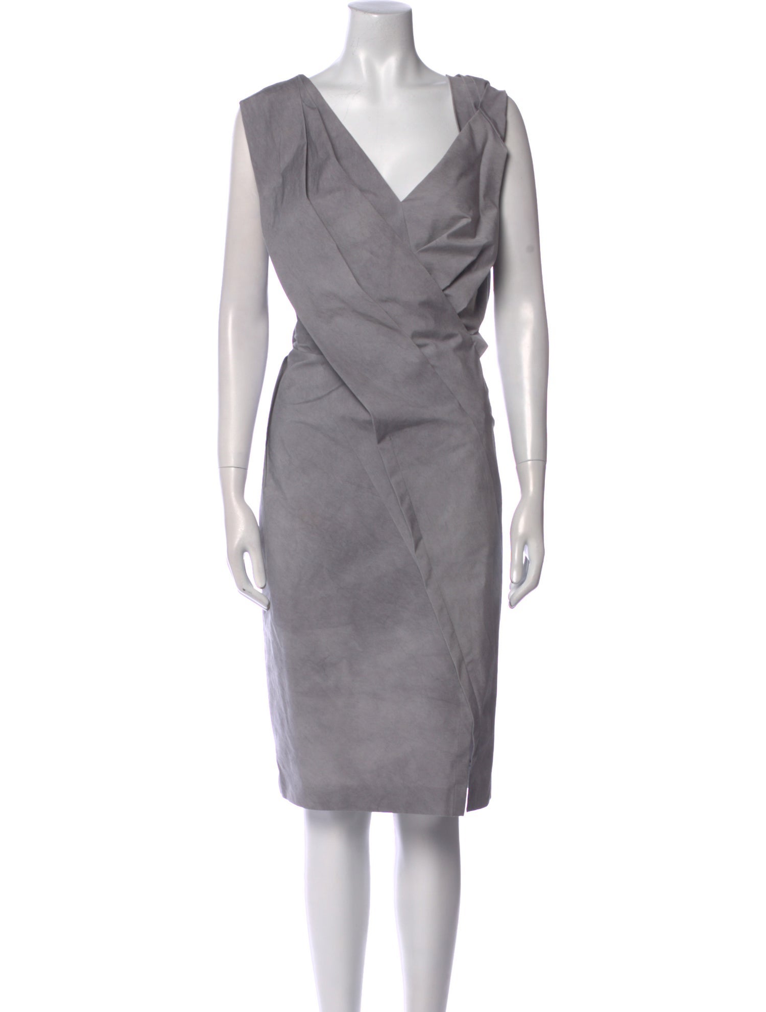 Donna Karan V-Neck Midi Length Dress