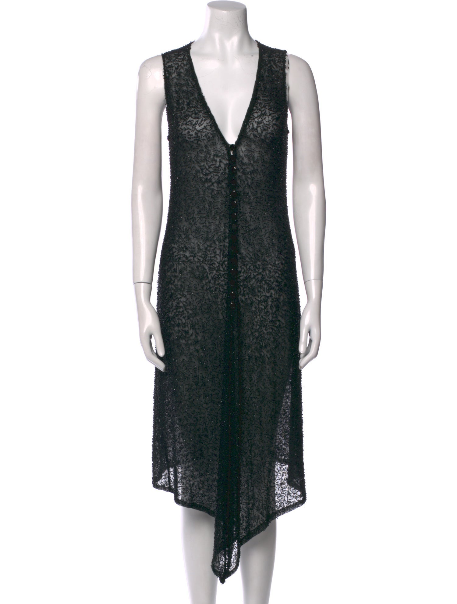 Donna Karan Lace Pattern Long Dress
