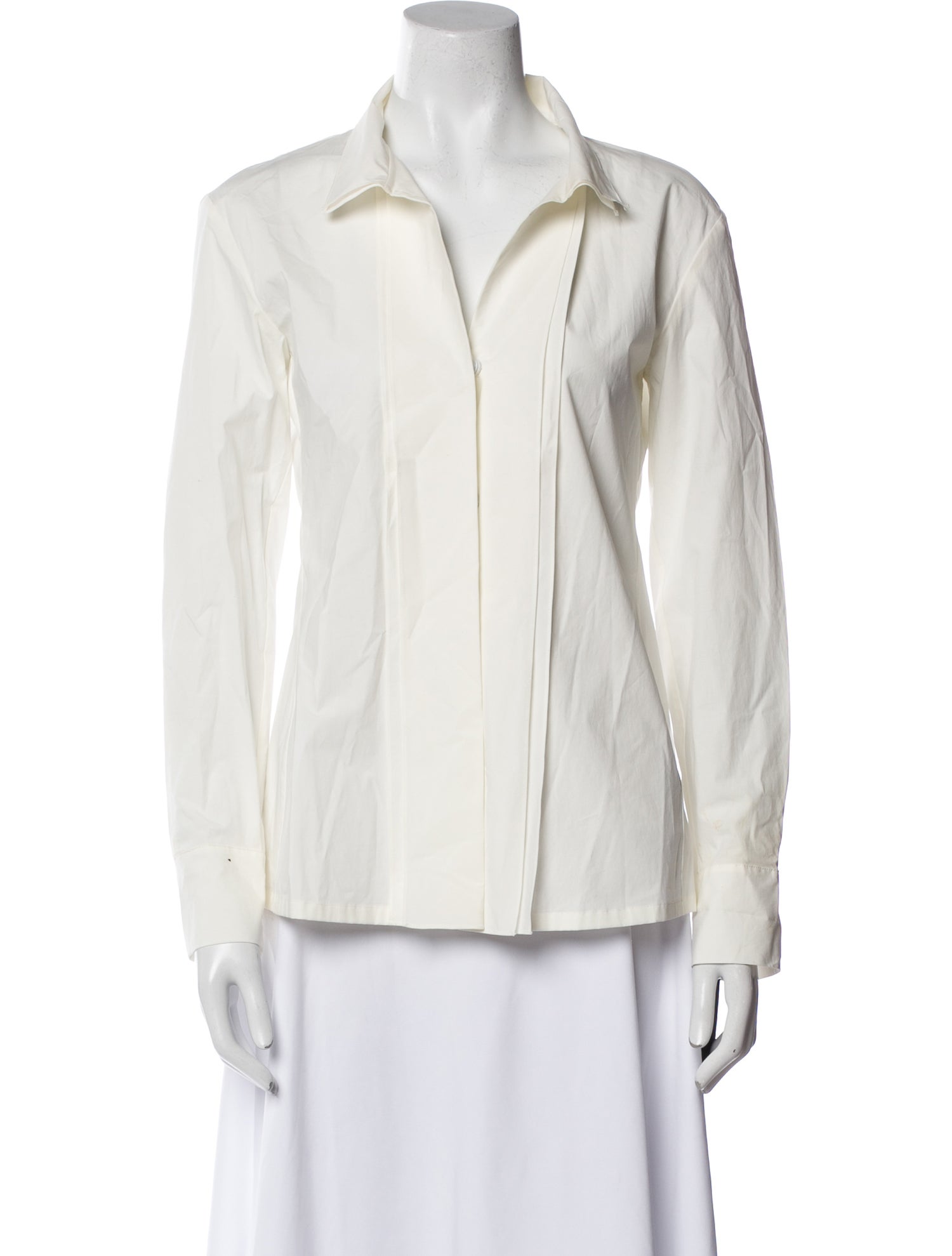 Donna Karan Long Sleeve Button-Up Top