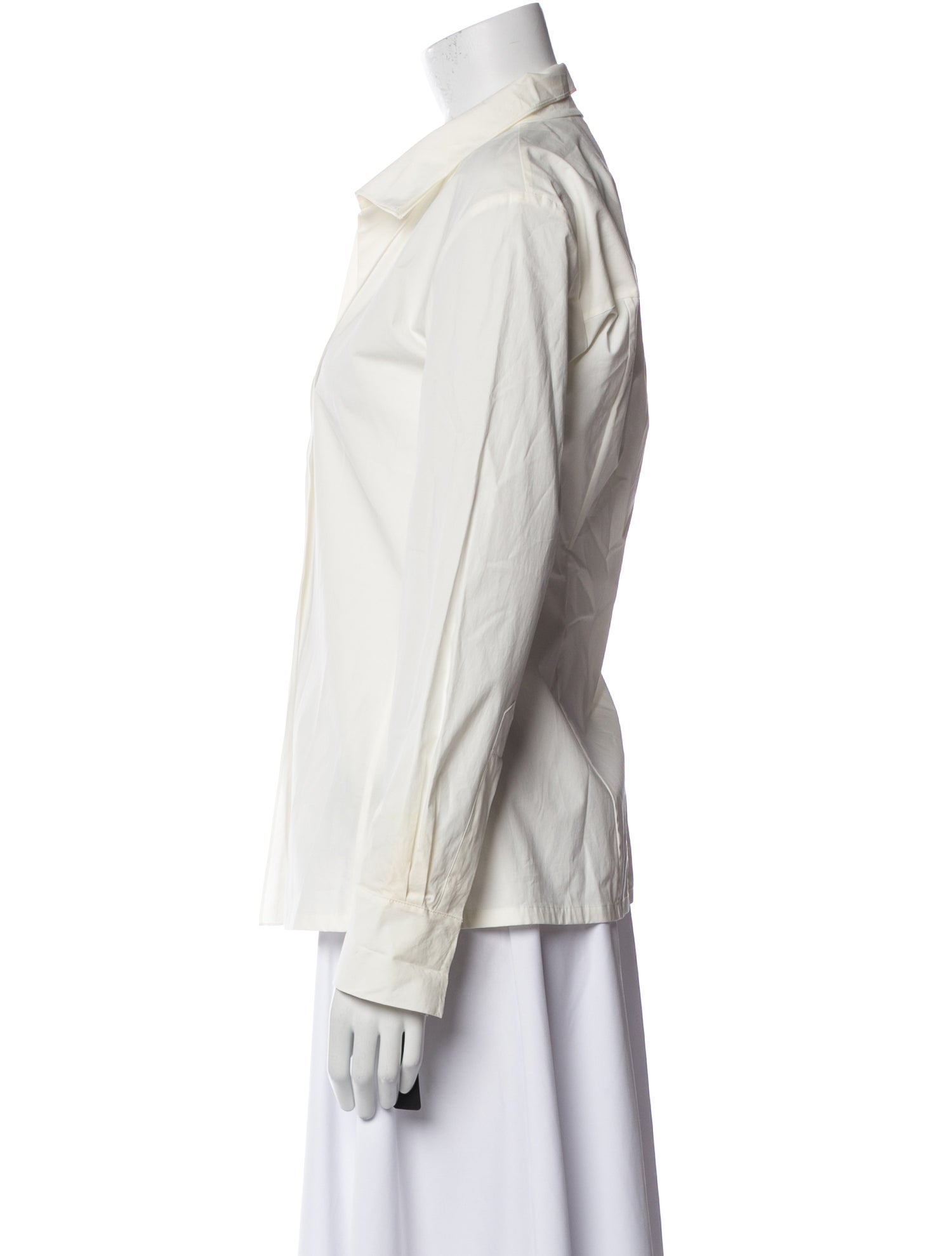 Donna Karan Long Sleeve Button-Up Top