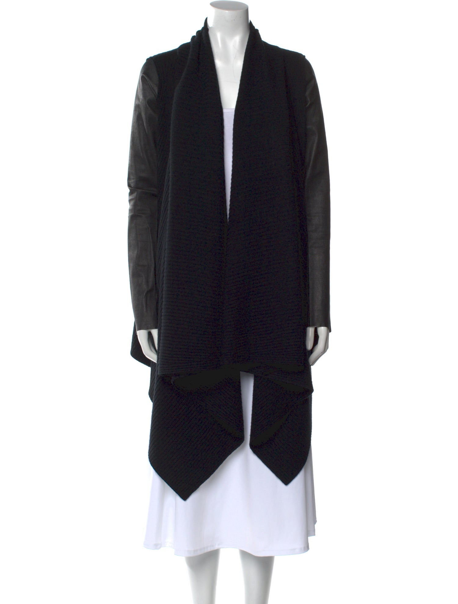 Donna Karan Wool Open Front Sweater