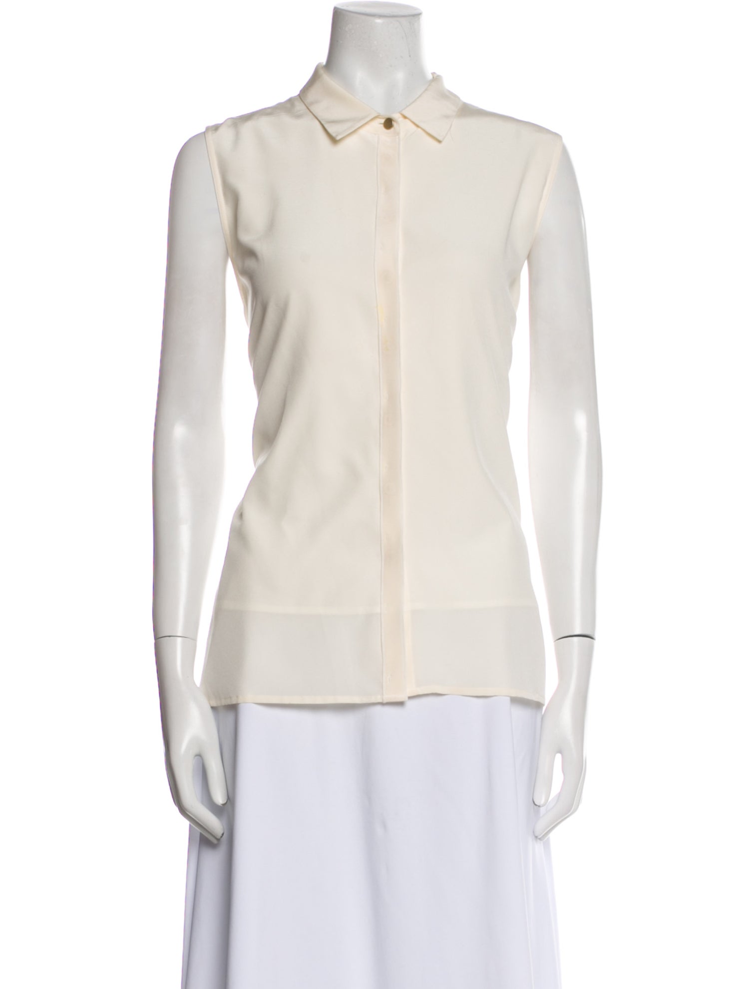 Donna Karan Sleeveless Button-Up Top