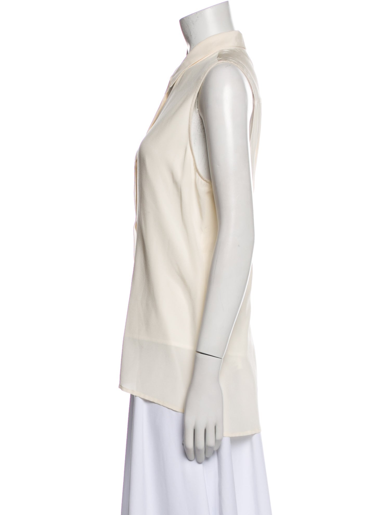 Donna Karan Sleeveless Button-Up Top