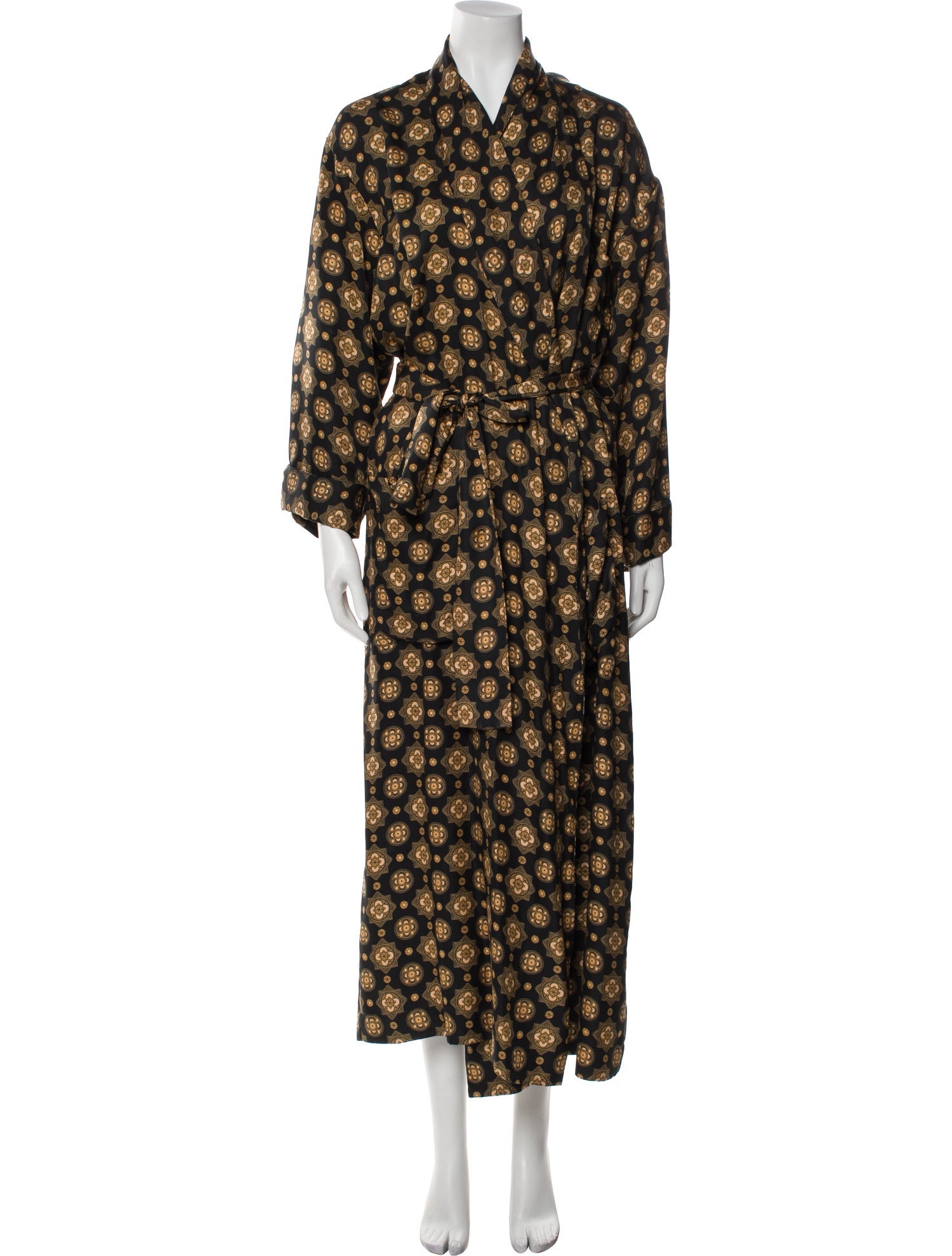 Donna Karan Silk Printed Robe