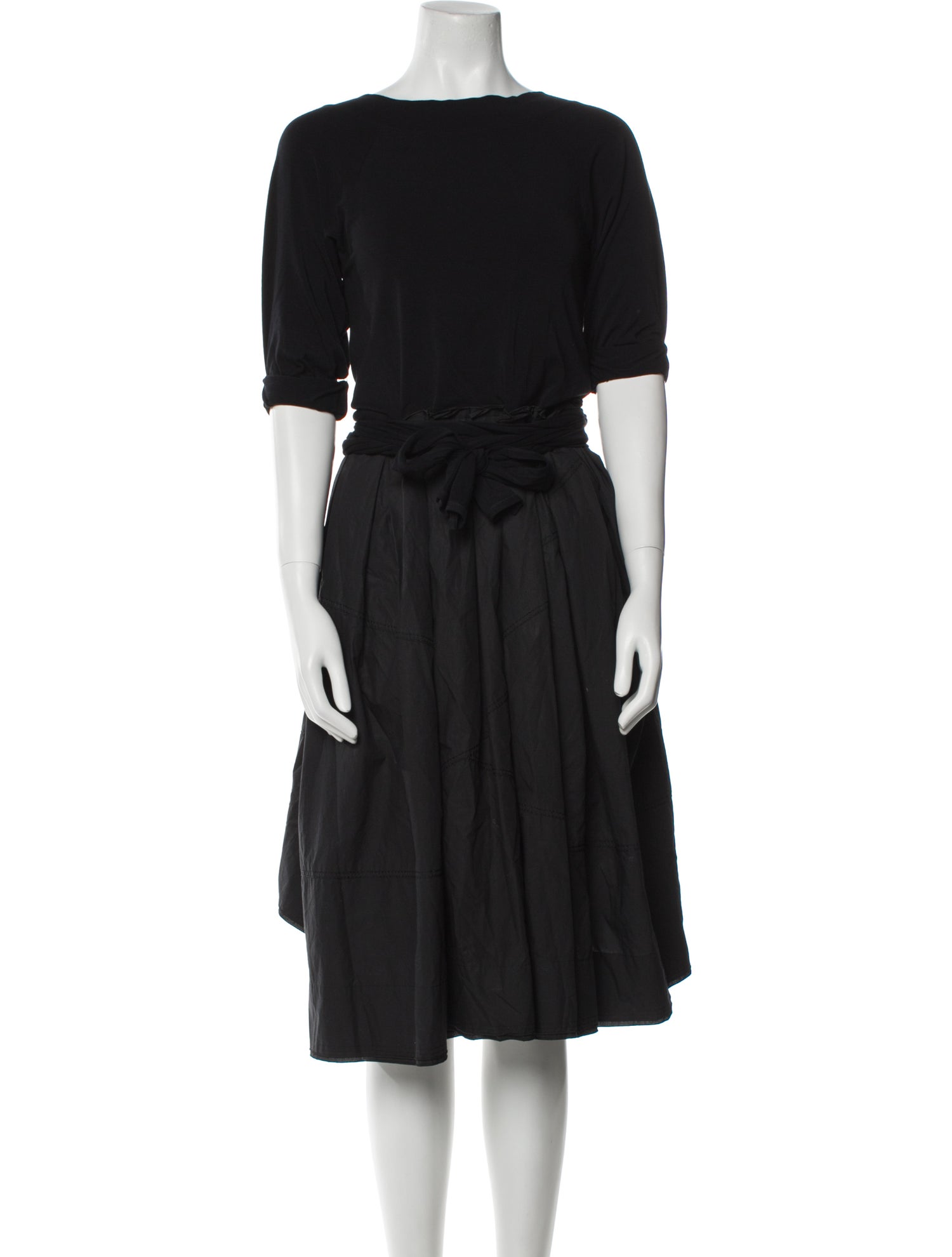 Donna Karan Bateau Neckline Midi Length Dress