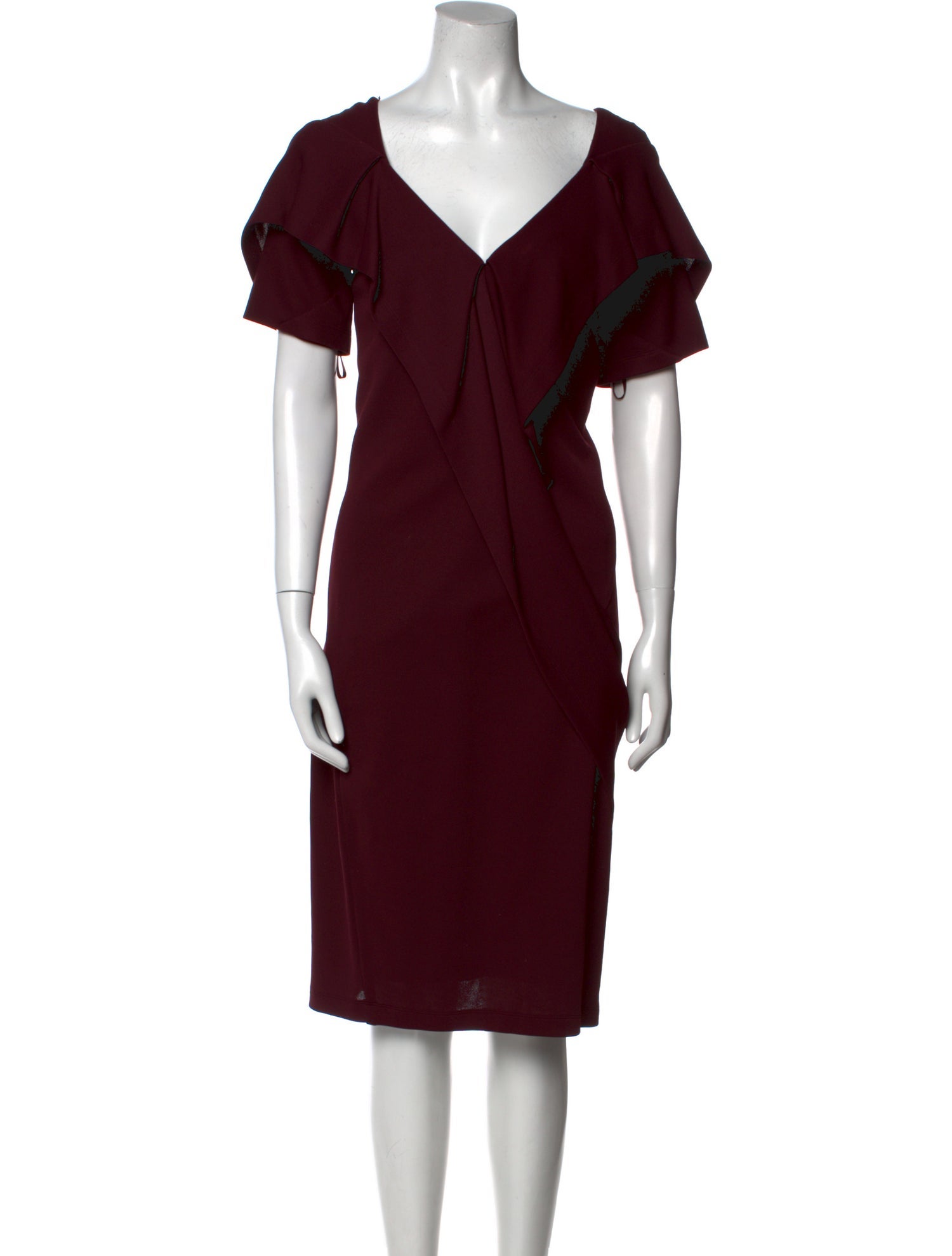 Donna Karan V-Neck Knee-Length Dress