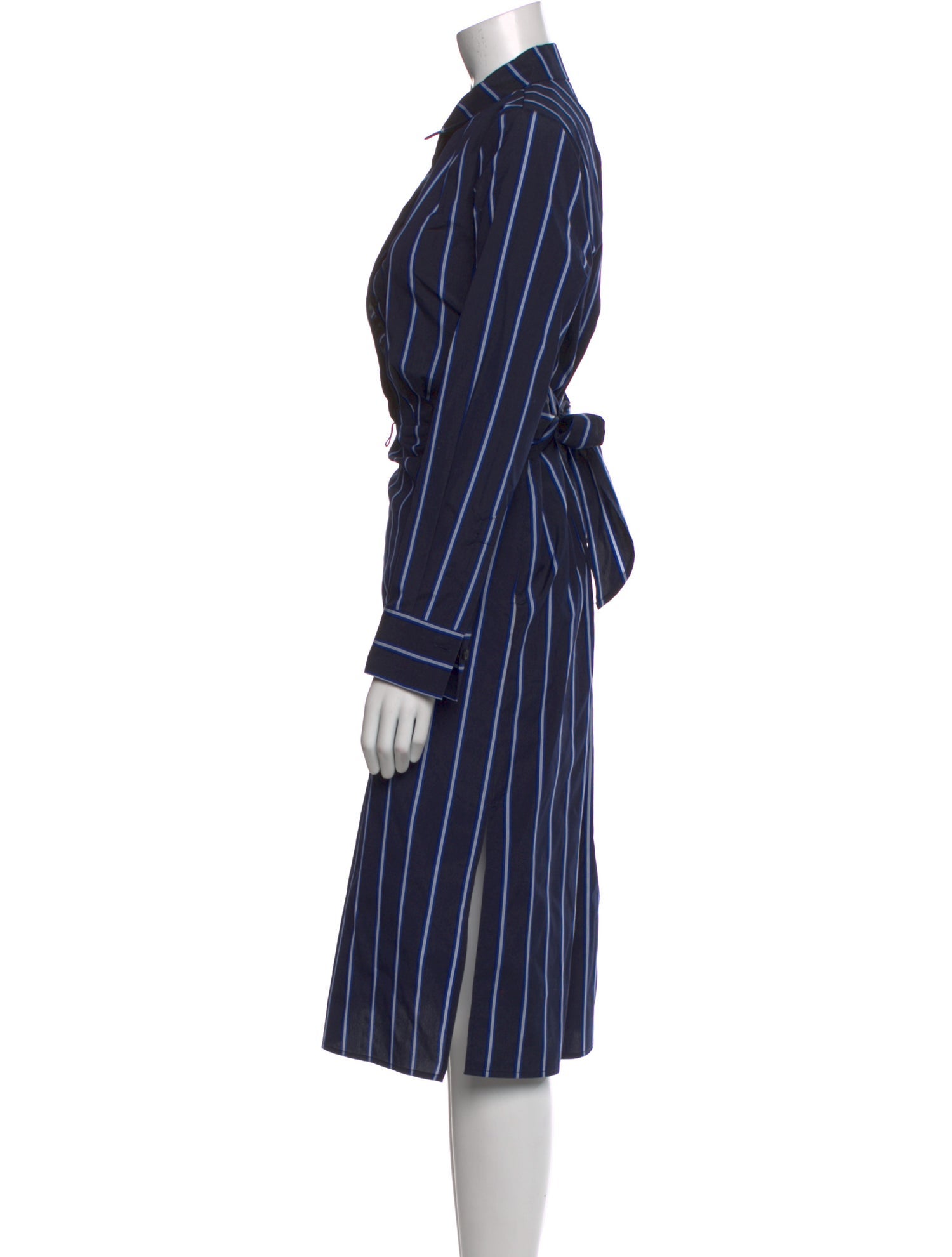 Donna Karan Striped Midi Length Dress