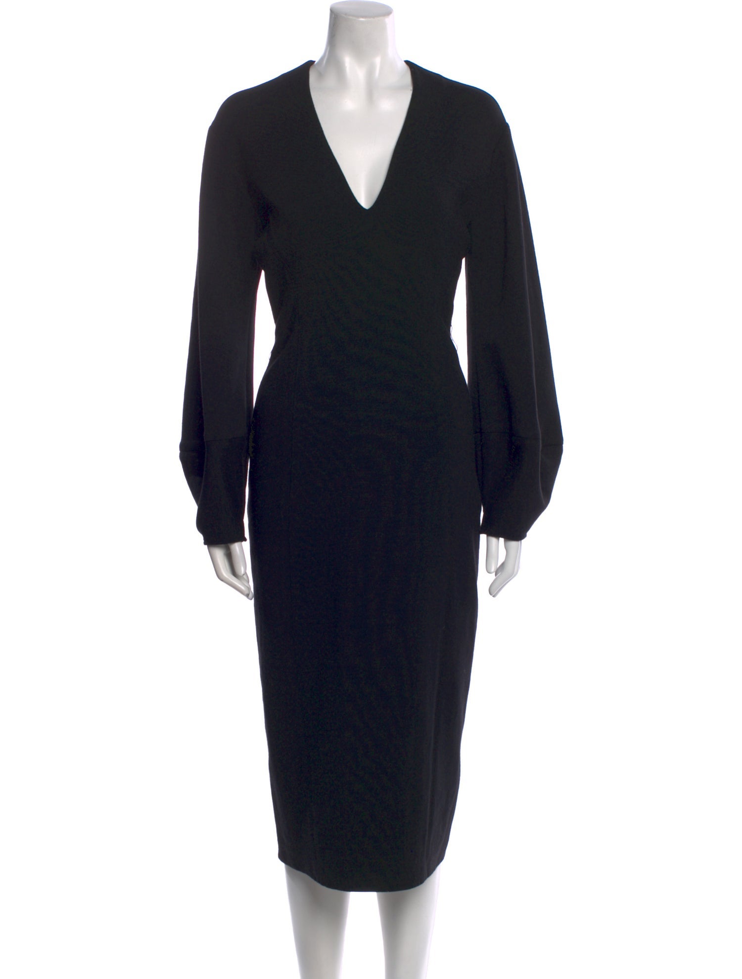 Donna Karan V-Neck Midi Length Dress