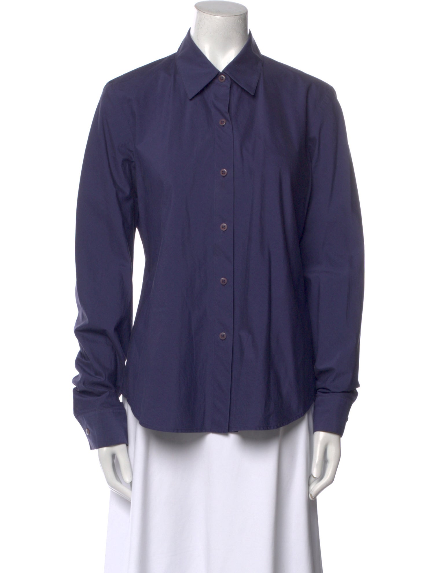 Donna Karan Long Sleeve Button-Up Top
