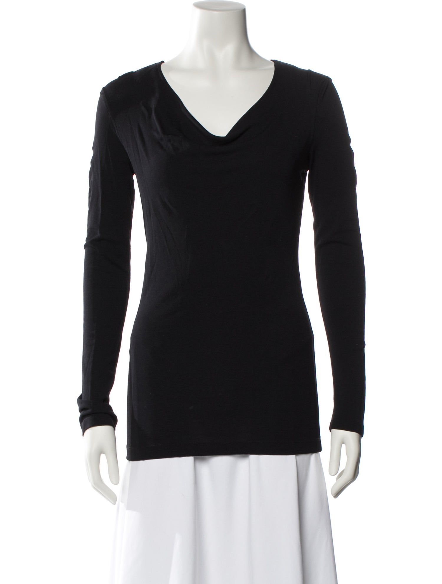 Donna Karan V-Neck Long Sleeve Top