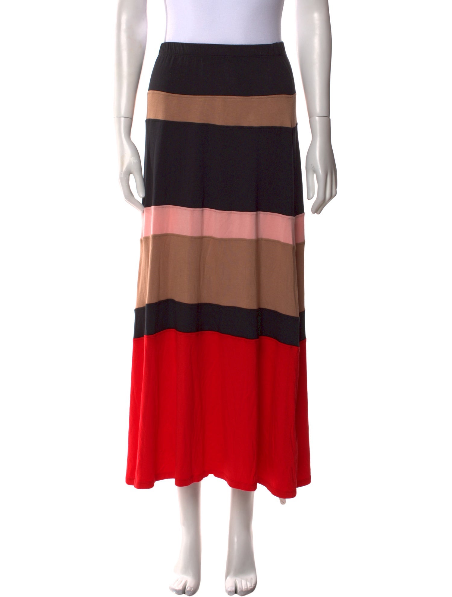 Donna Karan Striped Midi Length Skirt