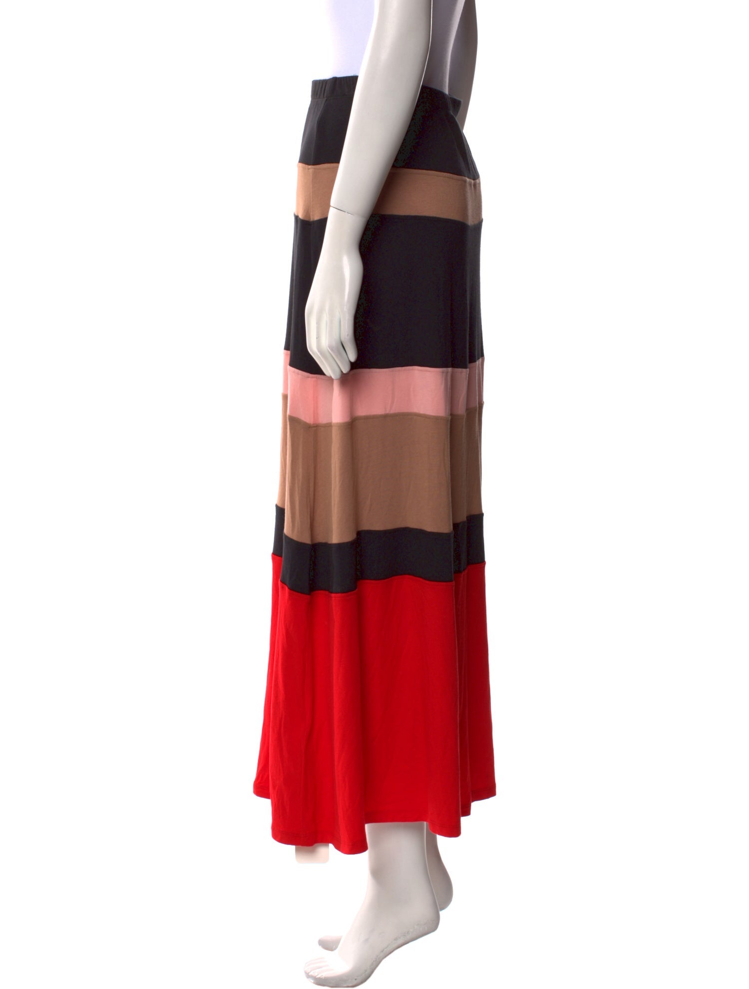 Donna Karan Striped Midi Length Skirt