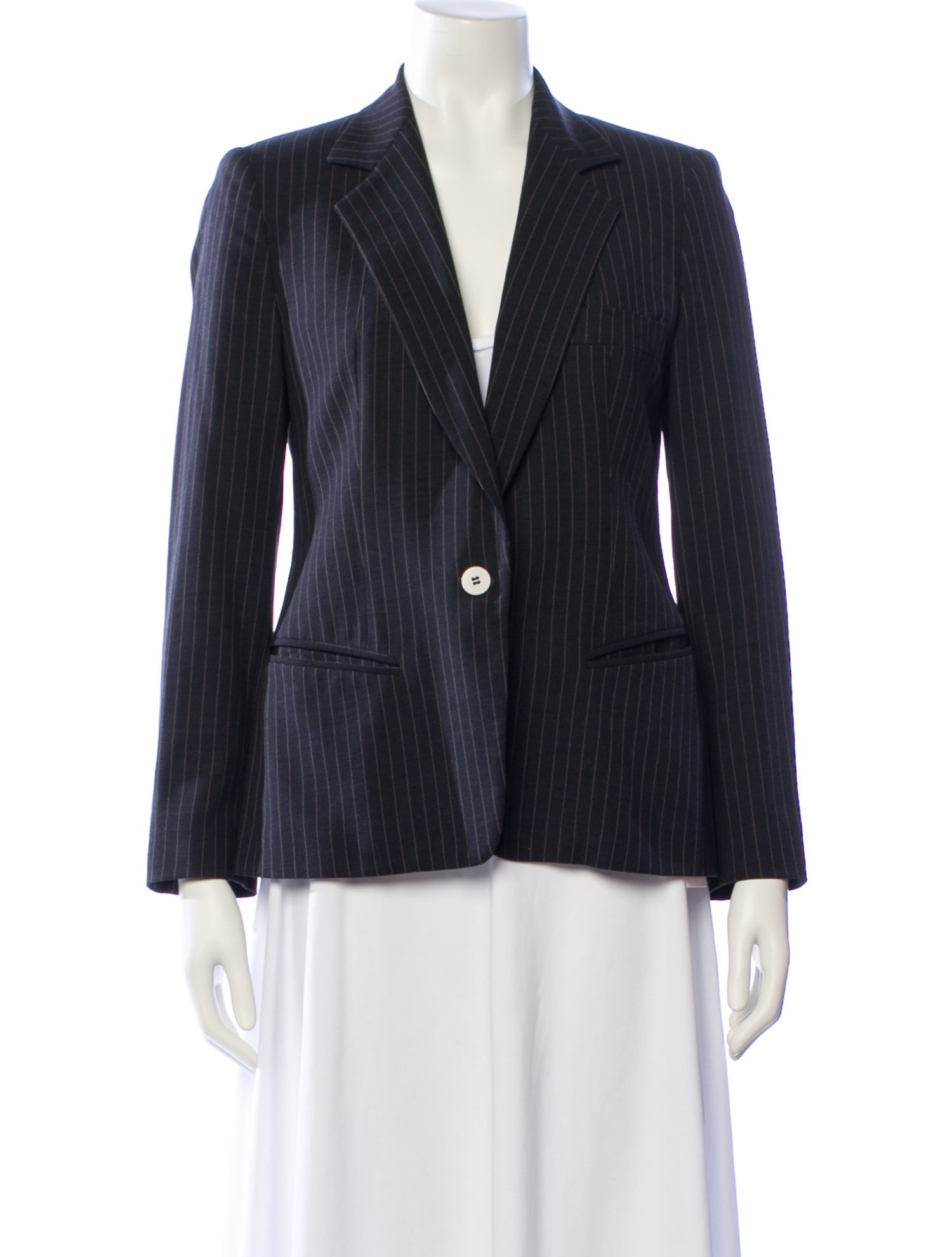 Donna Karan Wool Striped Blazer