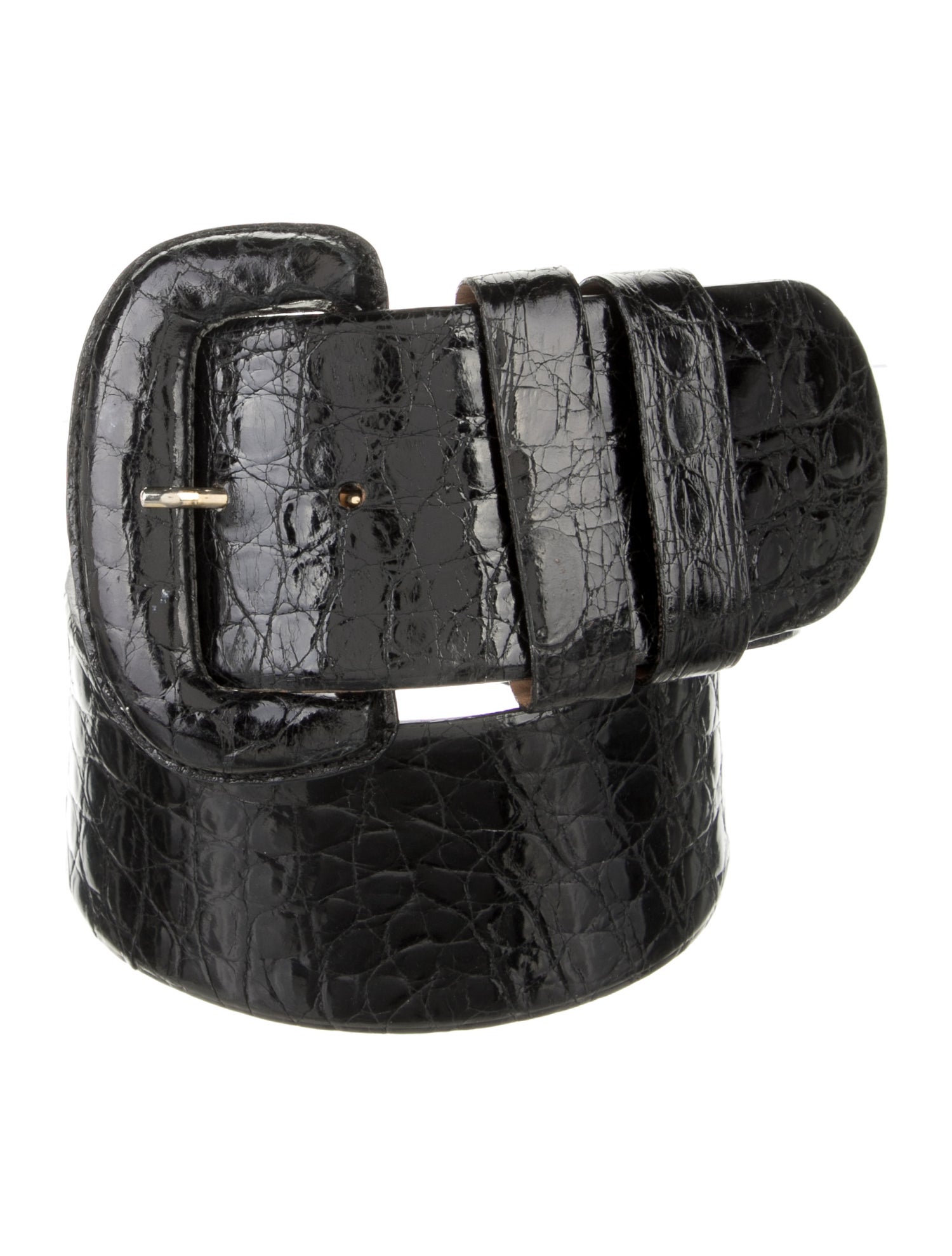 Donna Karan Wide Crocodile Waist Belt
