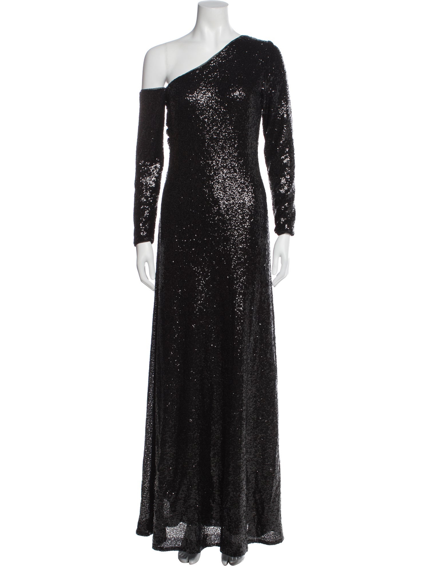 Donna Karan Women's One Shoulder Sequin Dress in Black, Size 6 Donna Karan Women's One Shoulder Sequin Dress in Black, Size 6