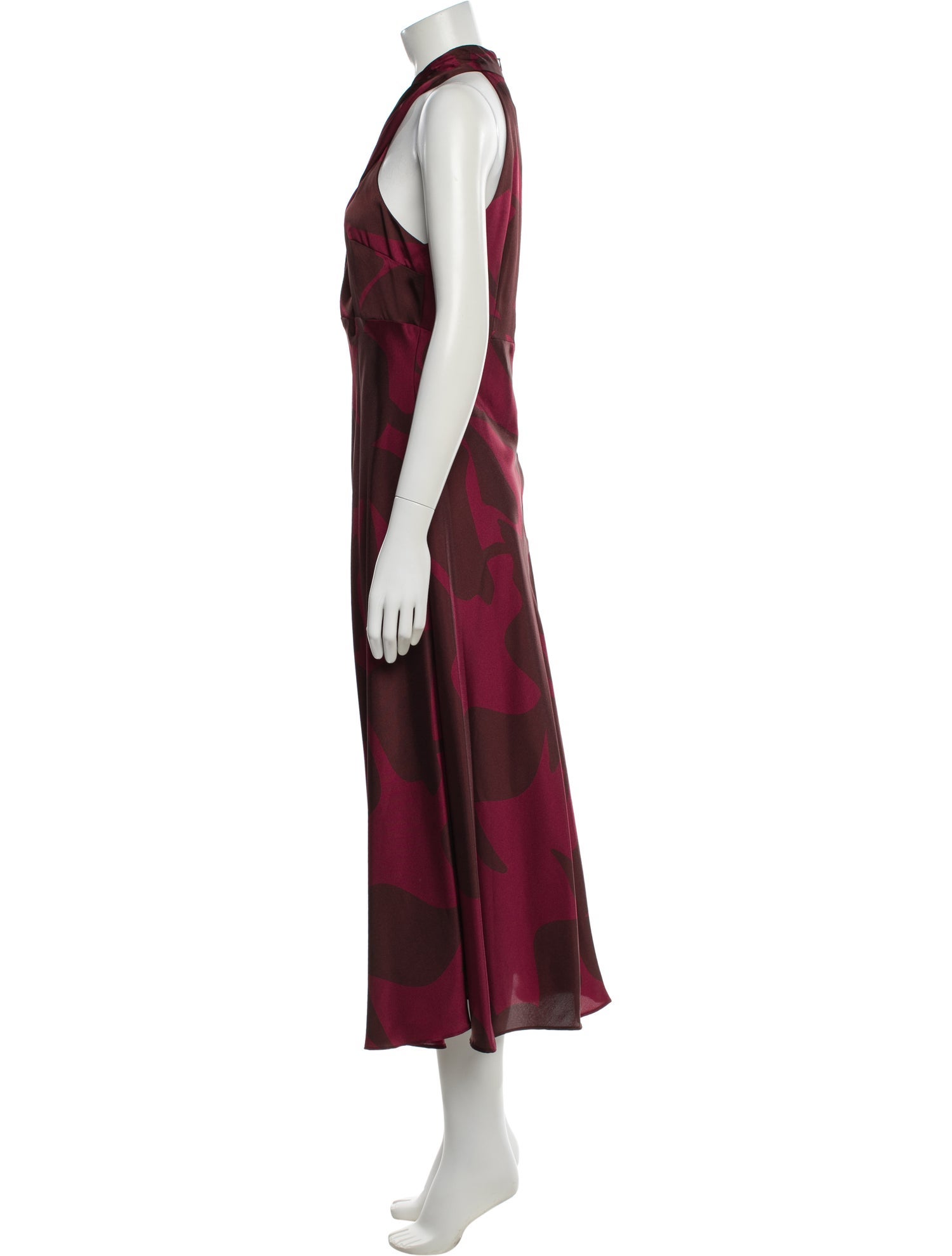 donna karan burgundy dress DONNA KARAN 1990s burgundy Wrap Dress XS-S