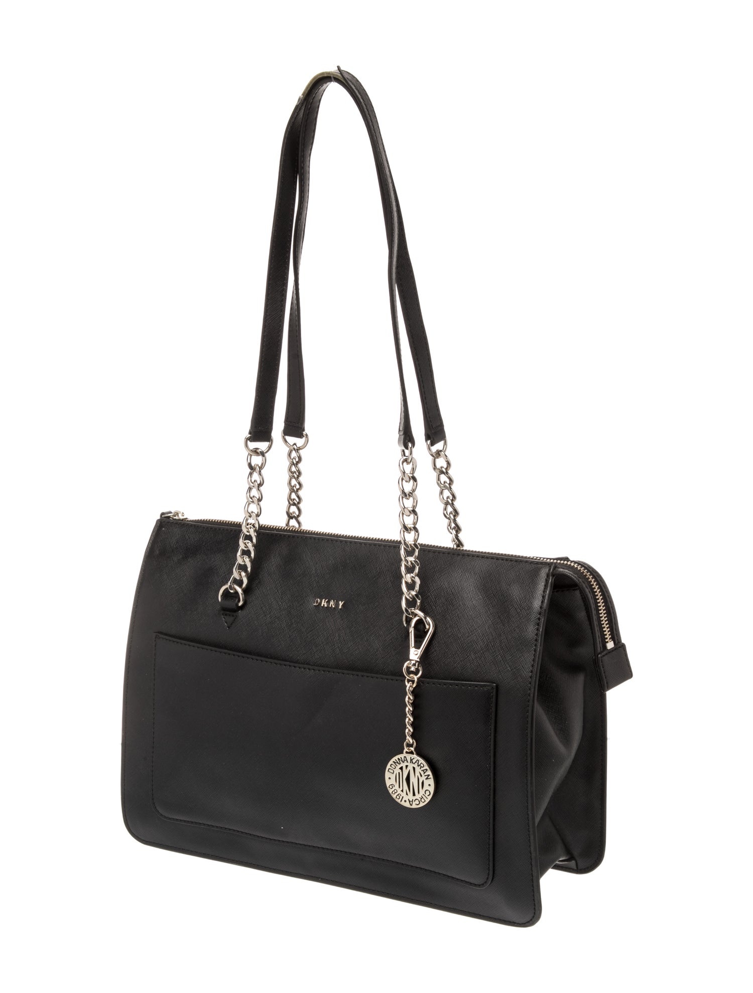 DKNY Leather Shoulder Bag - Black Shoulder Bags, Handbags