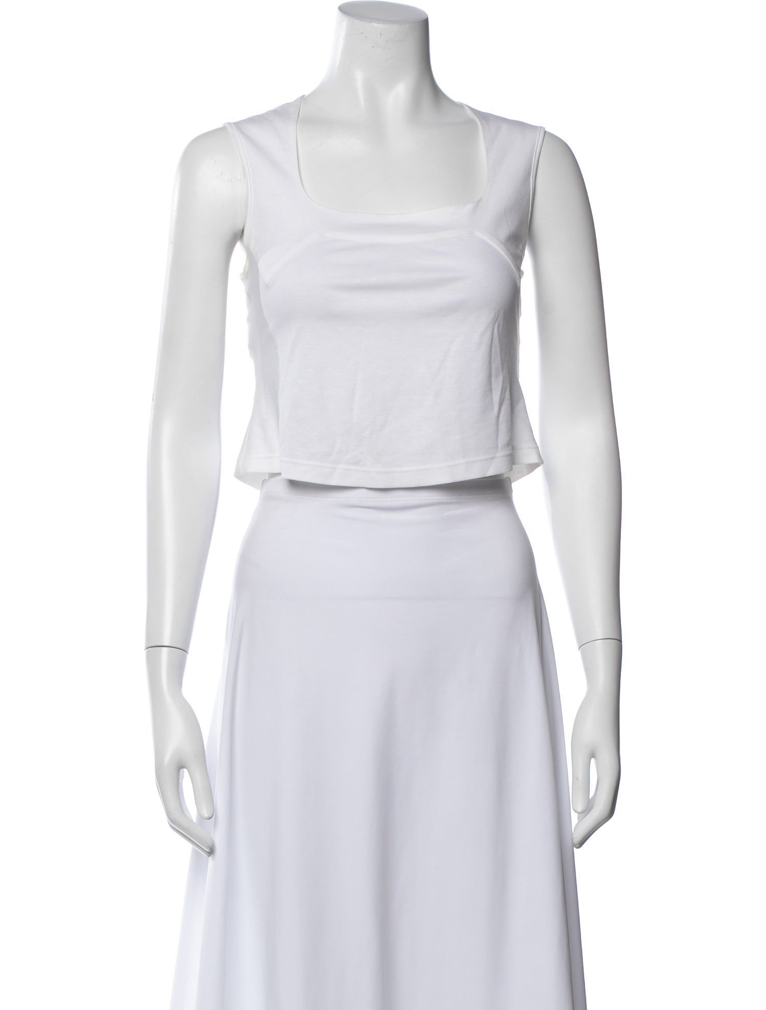 Narciso Rodriguez Square Neckline Sleeveless Crop Top