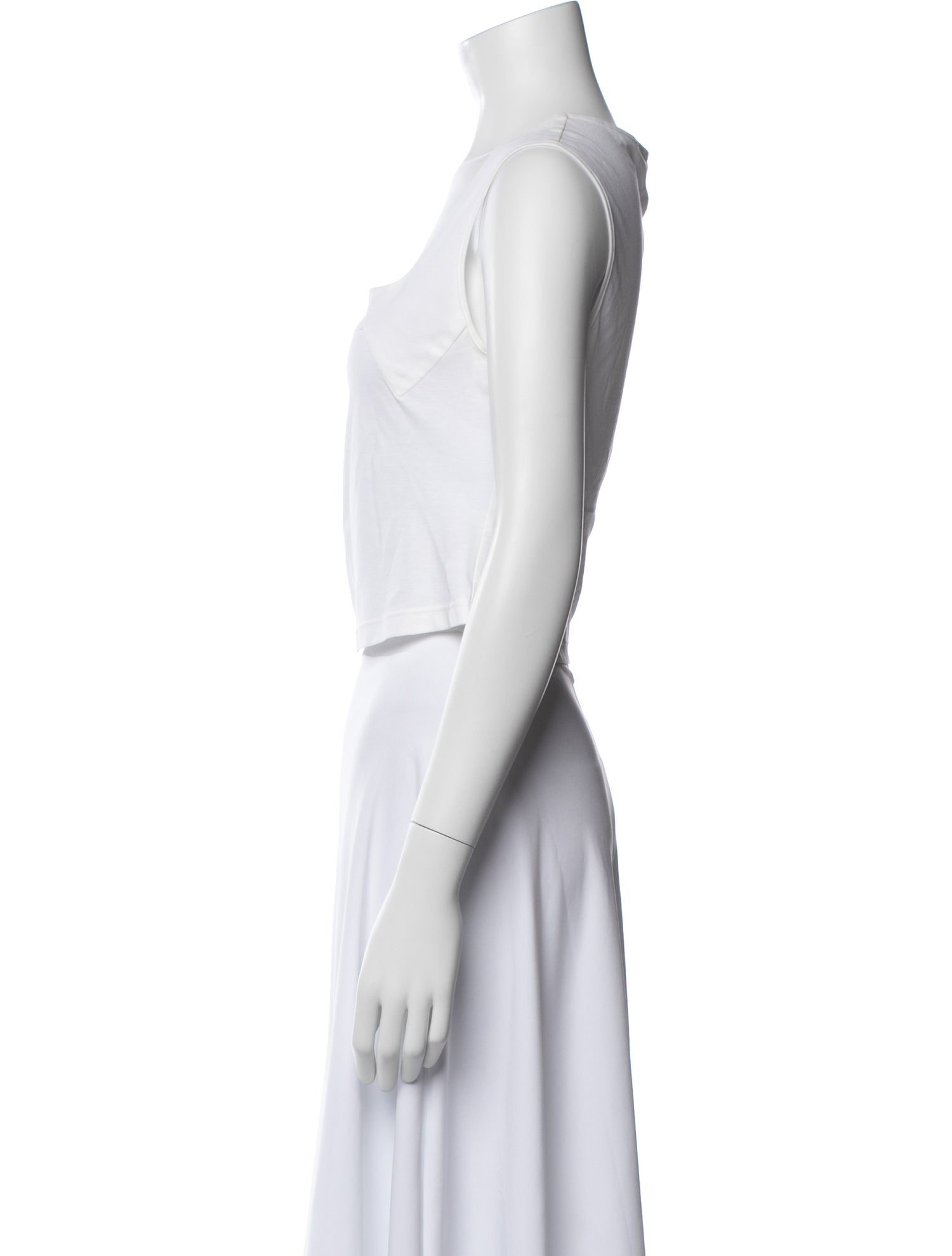 Narciso Rodriguez Square Neckline Sleeveless Crop Top